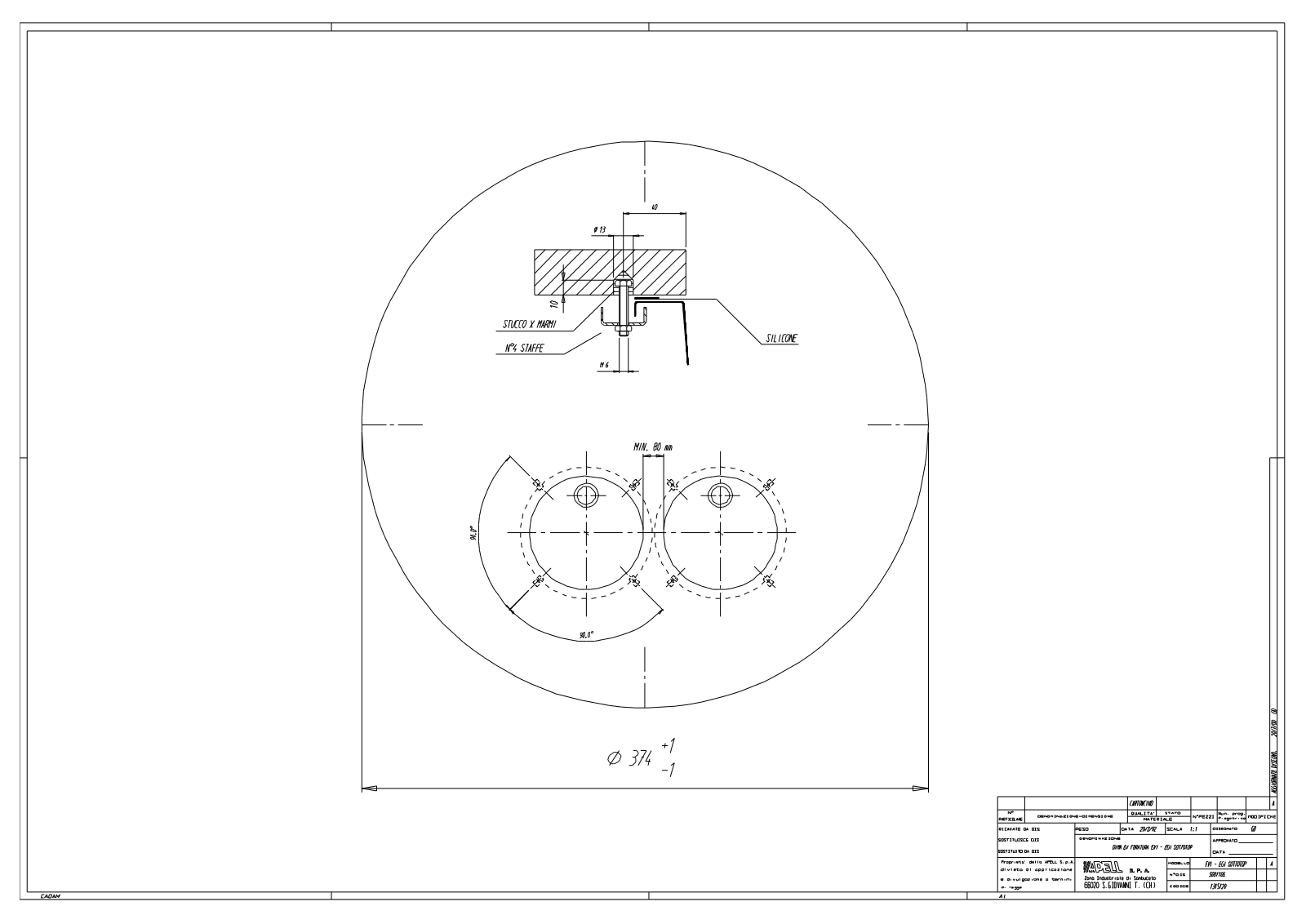 Smeg UM103PRA2 Installation template