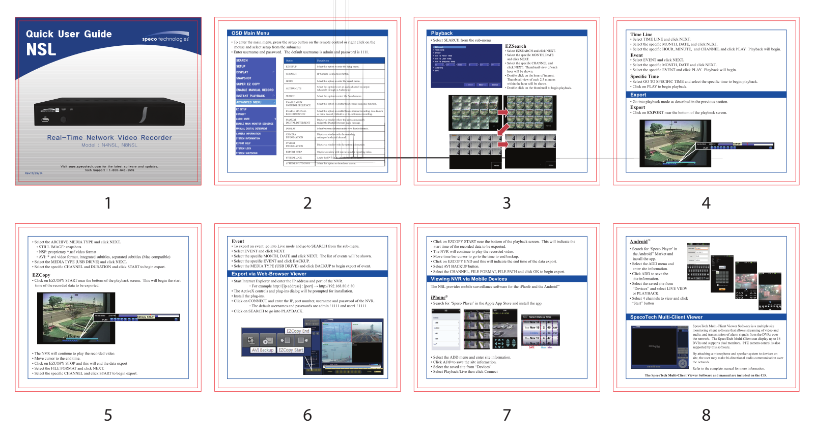 Speco N4NSL, N8NSL Quick User Guide - ManualMachine.com