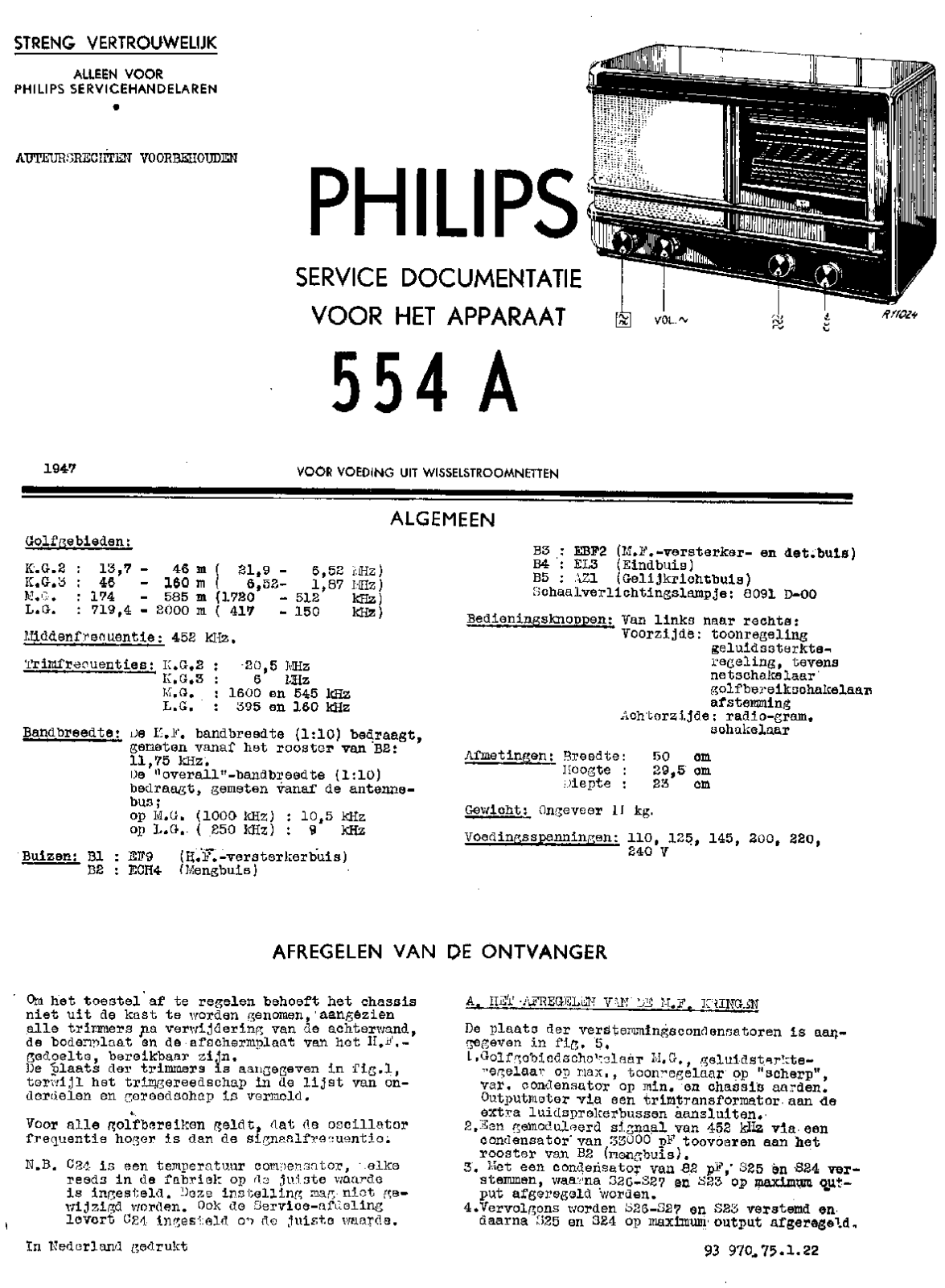 Philips 554-A Service Manual