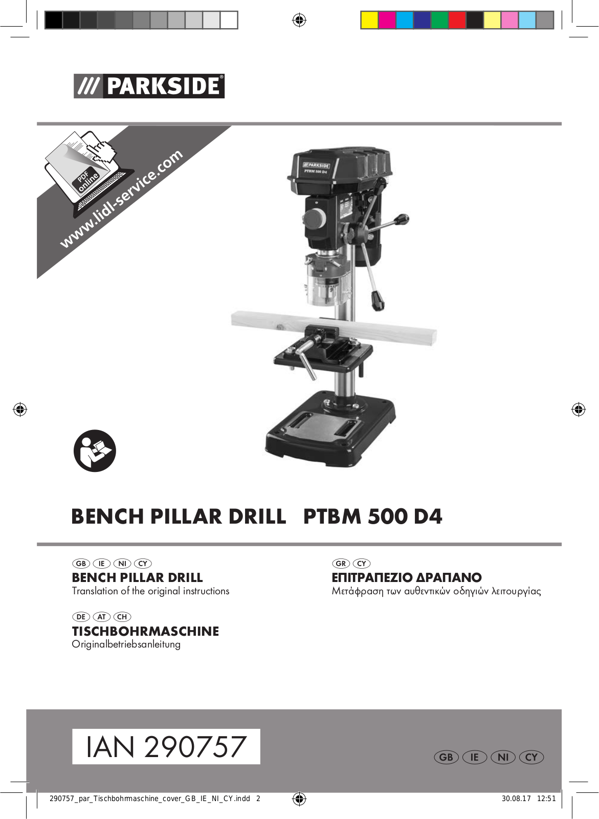 Parkside PTBM 500 D4 Translation Of The Original Instructions