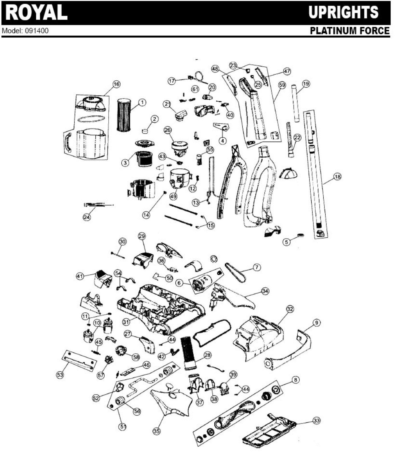 Royal 091400 Parts List