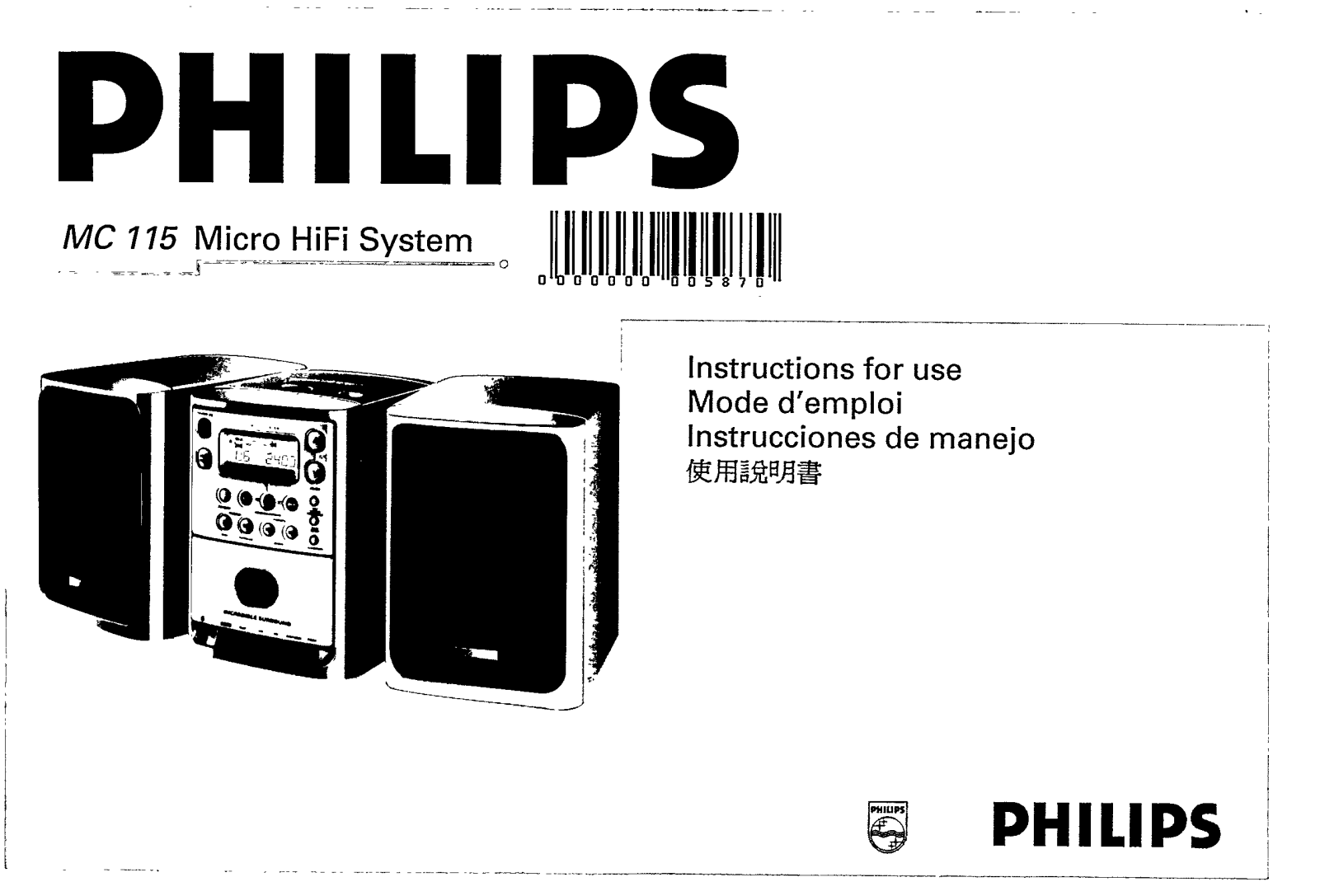 Philips MC115/22, MC115/02 User Manual