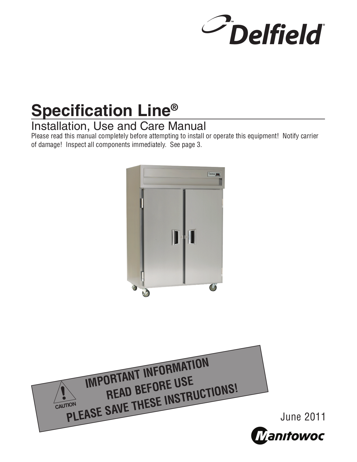 Delfield SADBR1-GH Operation Manual