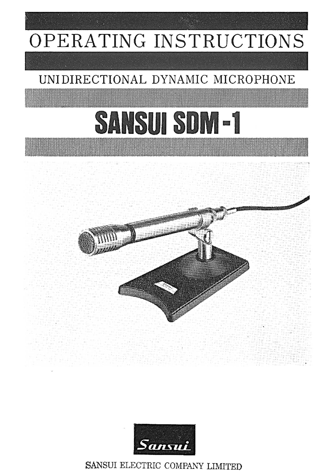 Sansui SDM-1 Owners Manual