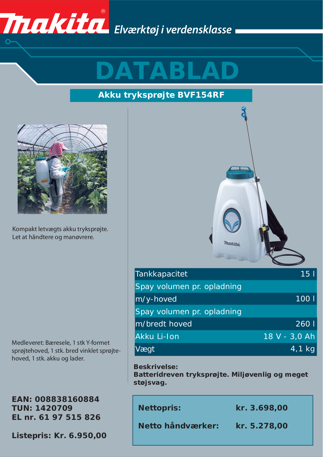 Makita BVF154RF DATASHEET