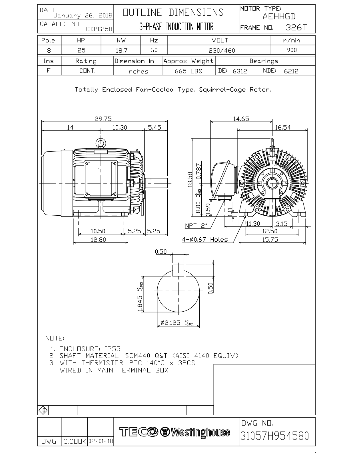 Teco CDP0258 Reference Drawing