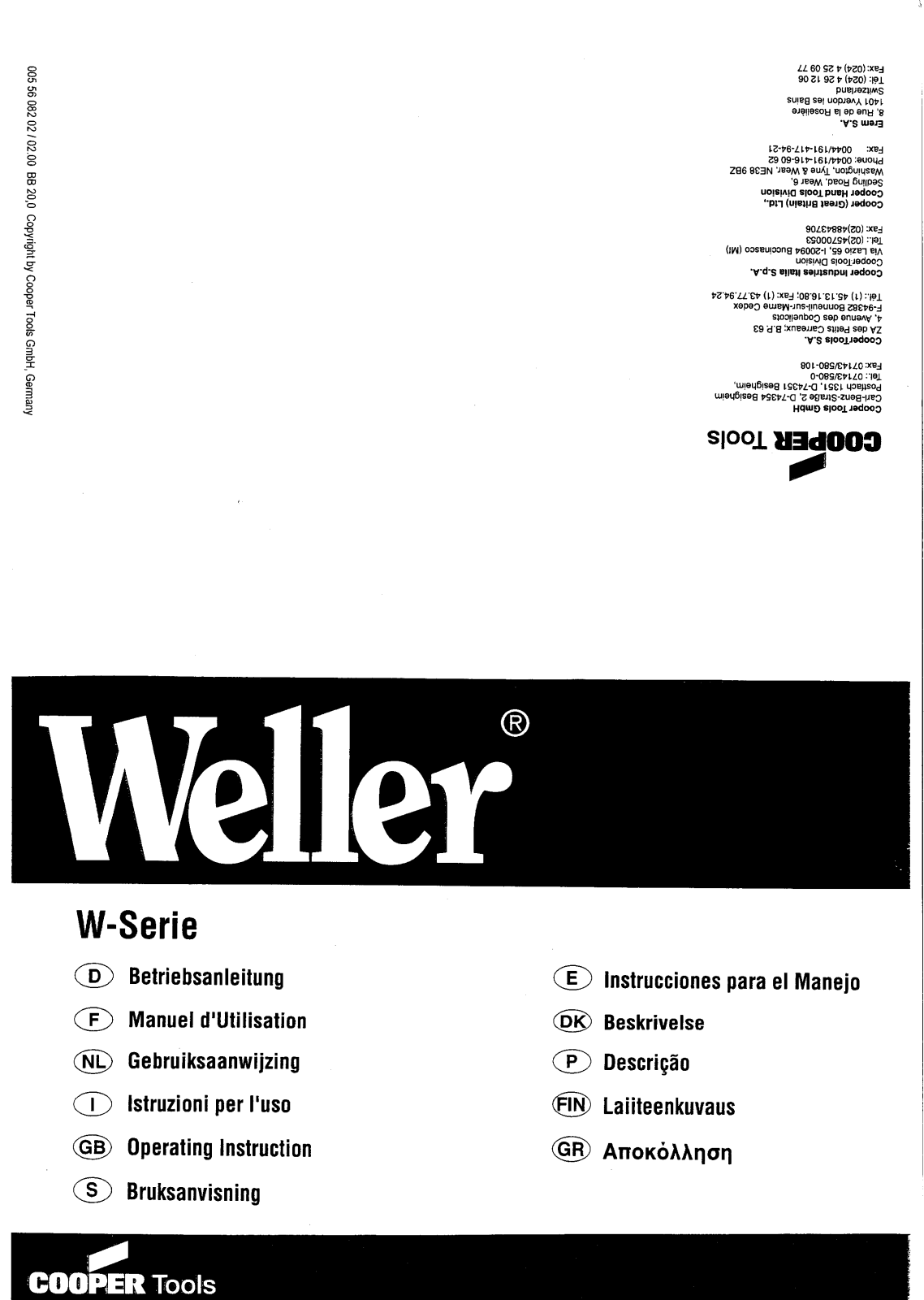 Weller W61, W101, W201 User guide