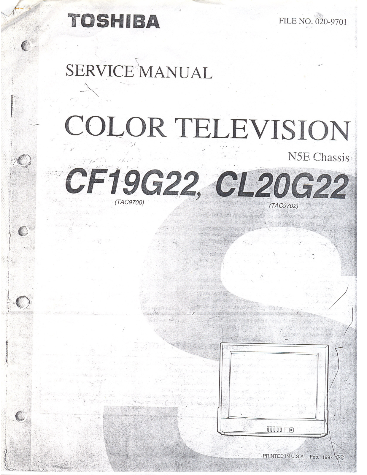 Toshiba CF-19G22, CL-20G22 Service Manual