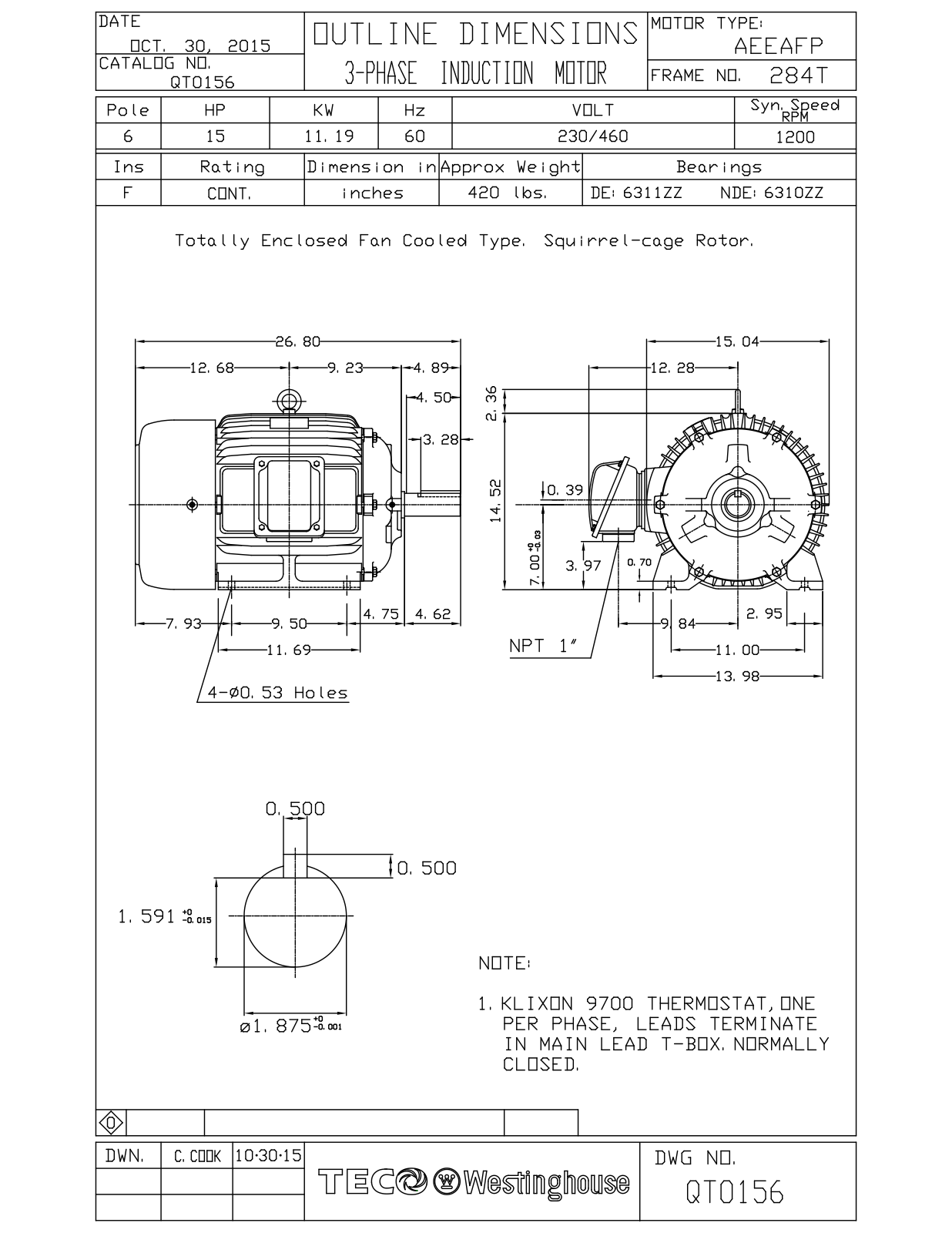 Teco QT0156 Reference Drawing