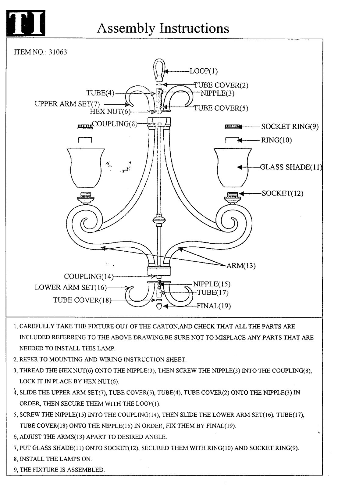 Triarch 31063 User Manual