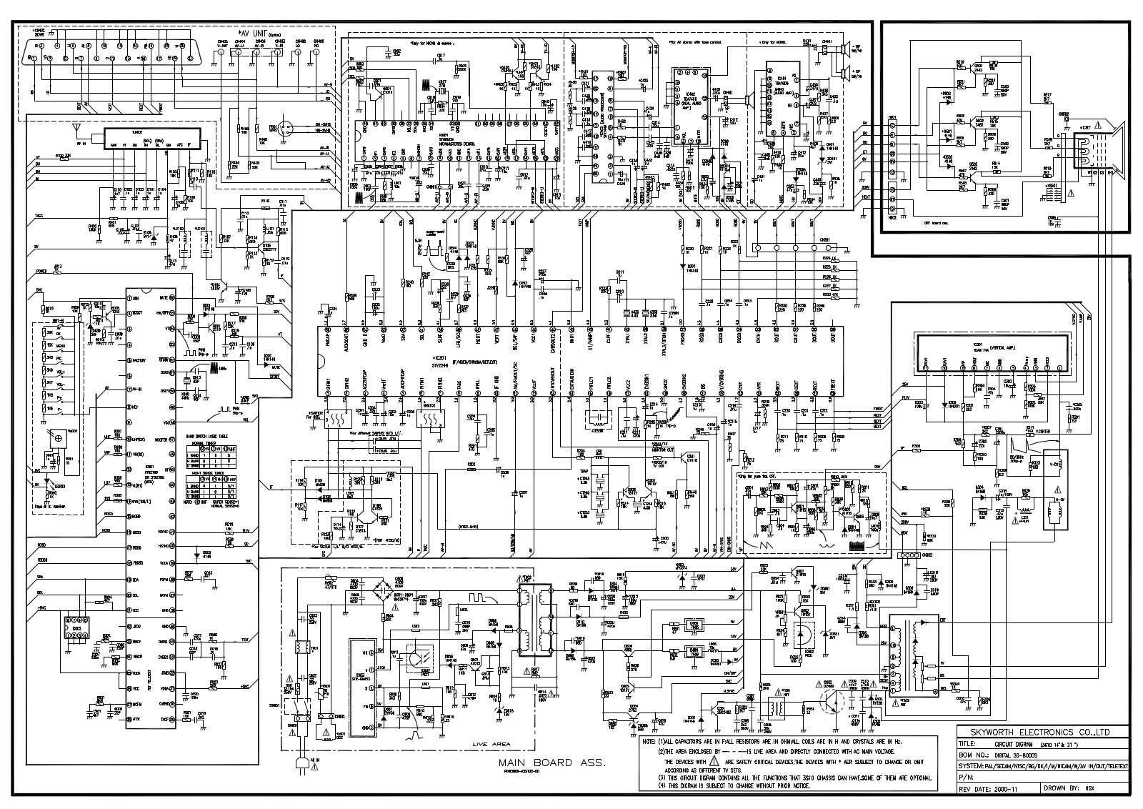 Erisson 1465, 21NI60, 21TI70, S14, 2120 Schematics