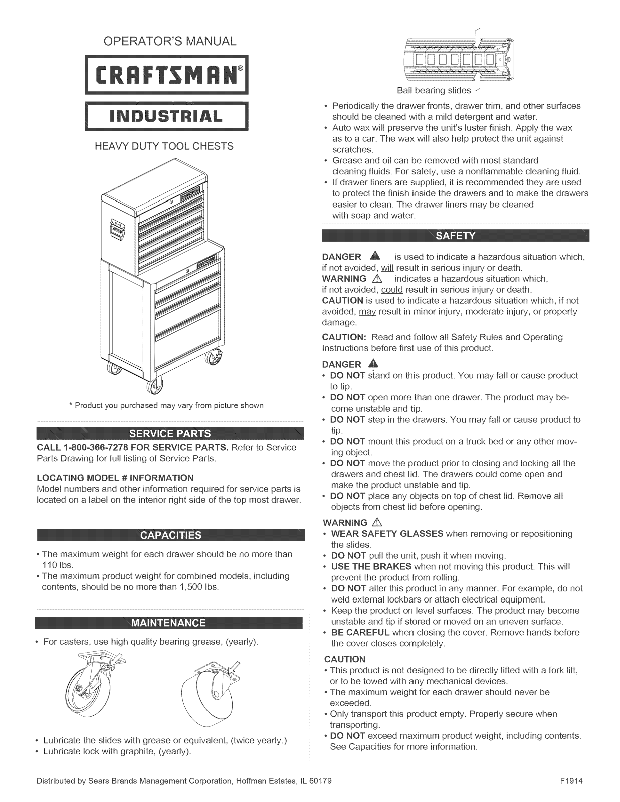 Craftsman 706184160, 706184170 Owner’s Manual