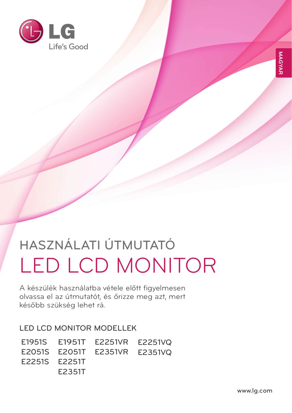 LG E2251VR-BN, E2251S-BN, E2351T-BN, E1951S-BN User manual