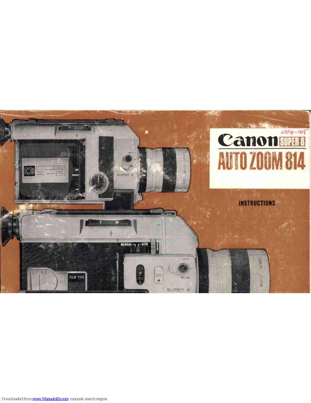 Canon Auto Zoom 814 Instructions Manual