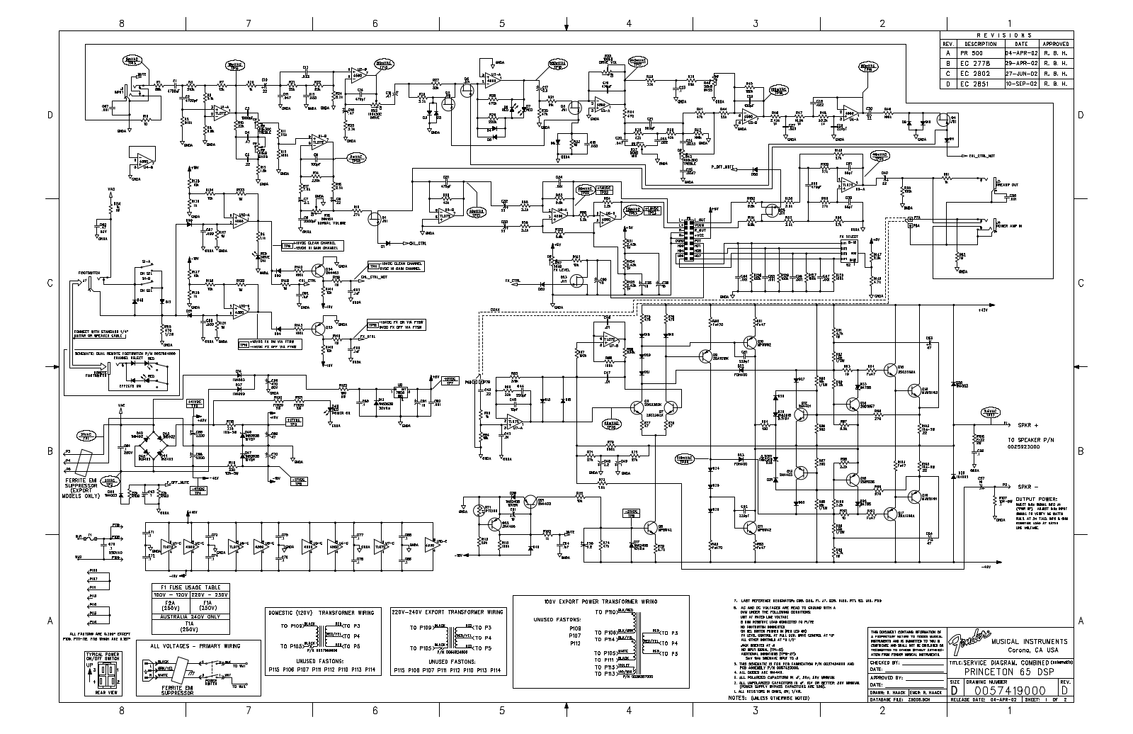 Fender Princeton-65-DSP Schematic