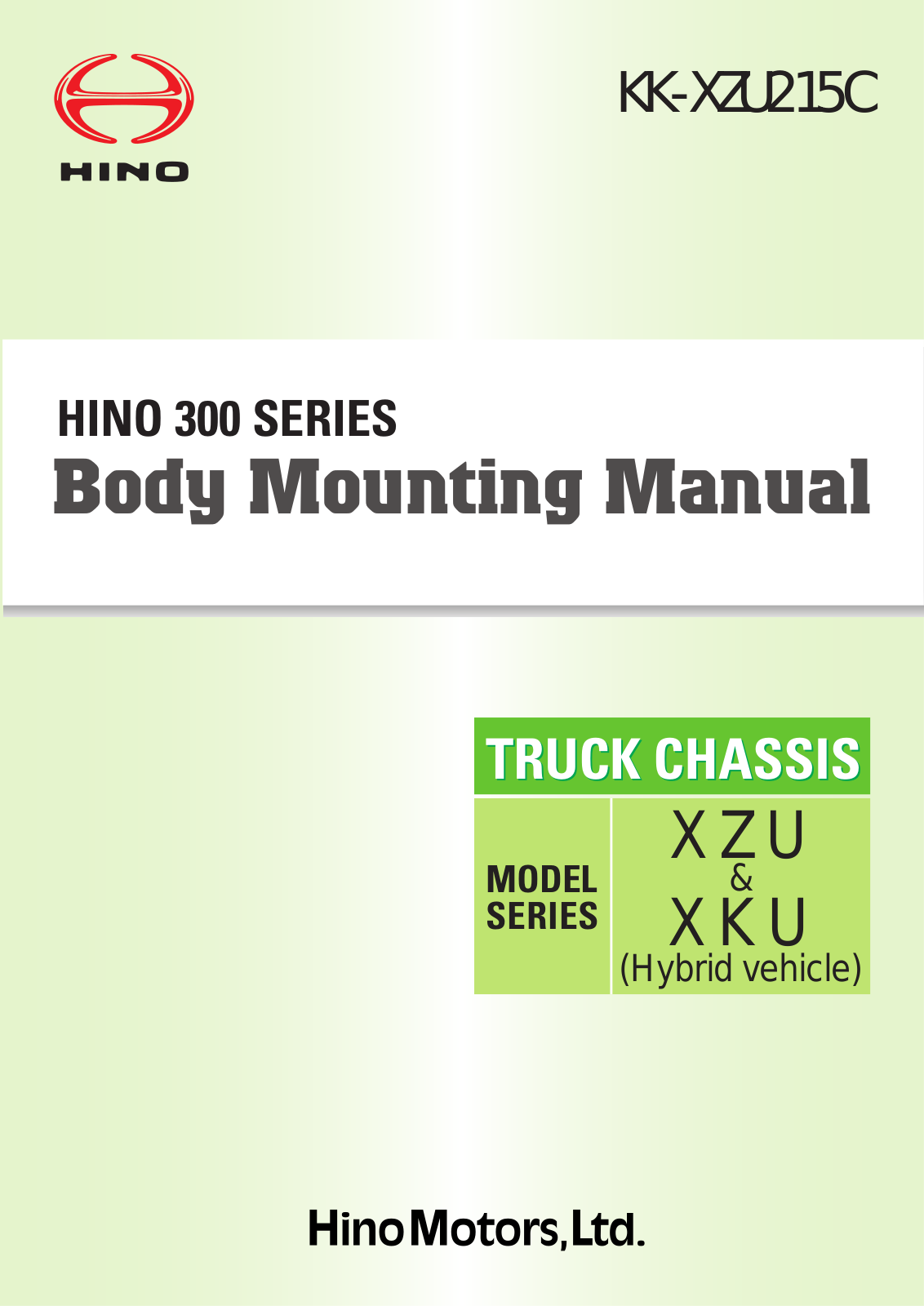 Hino KK-XZU215C Service Manual