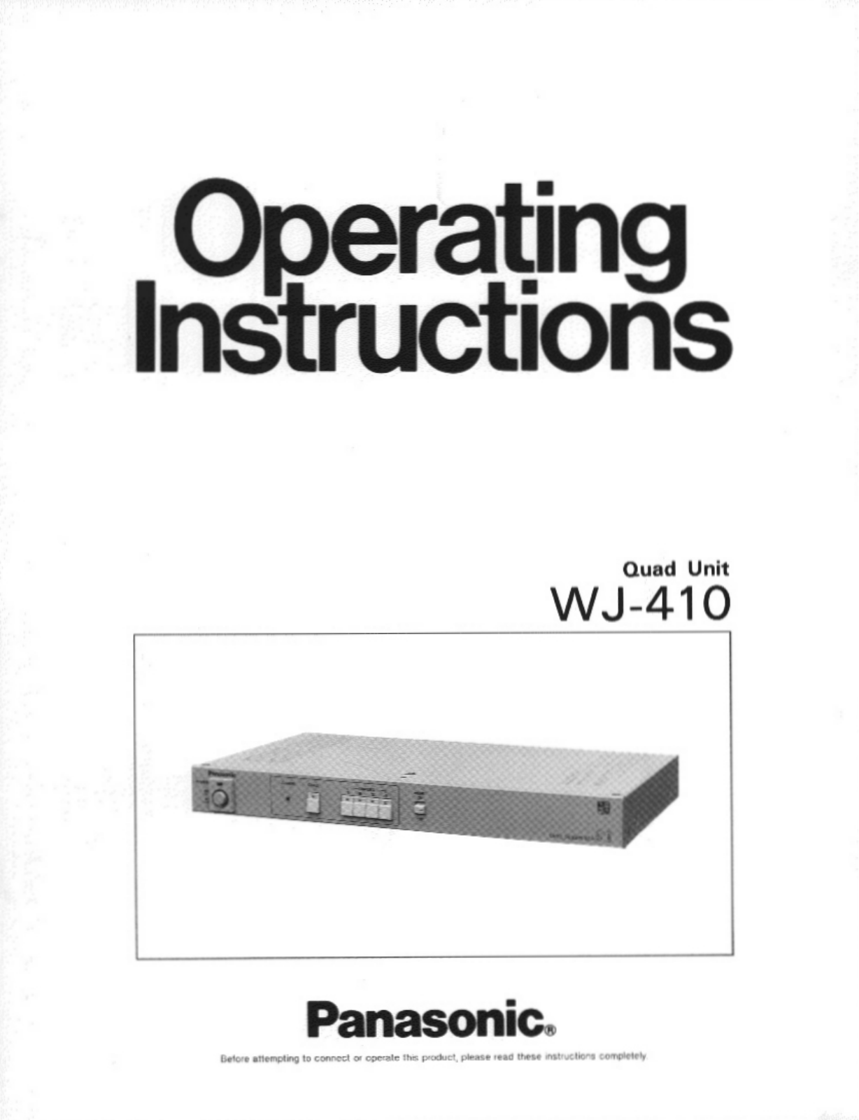 Panasonic WJ-410 User Manual