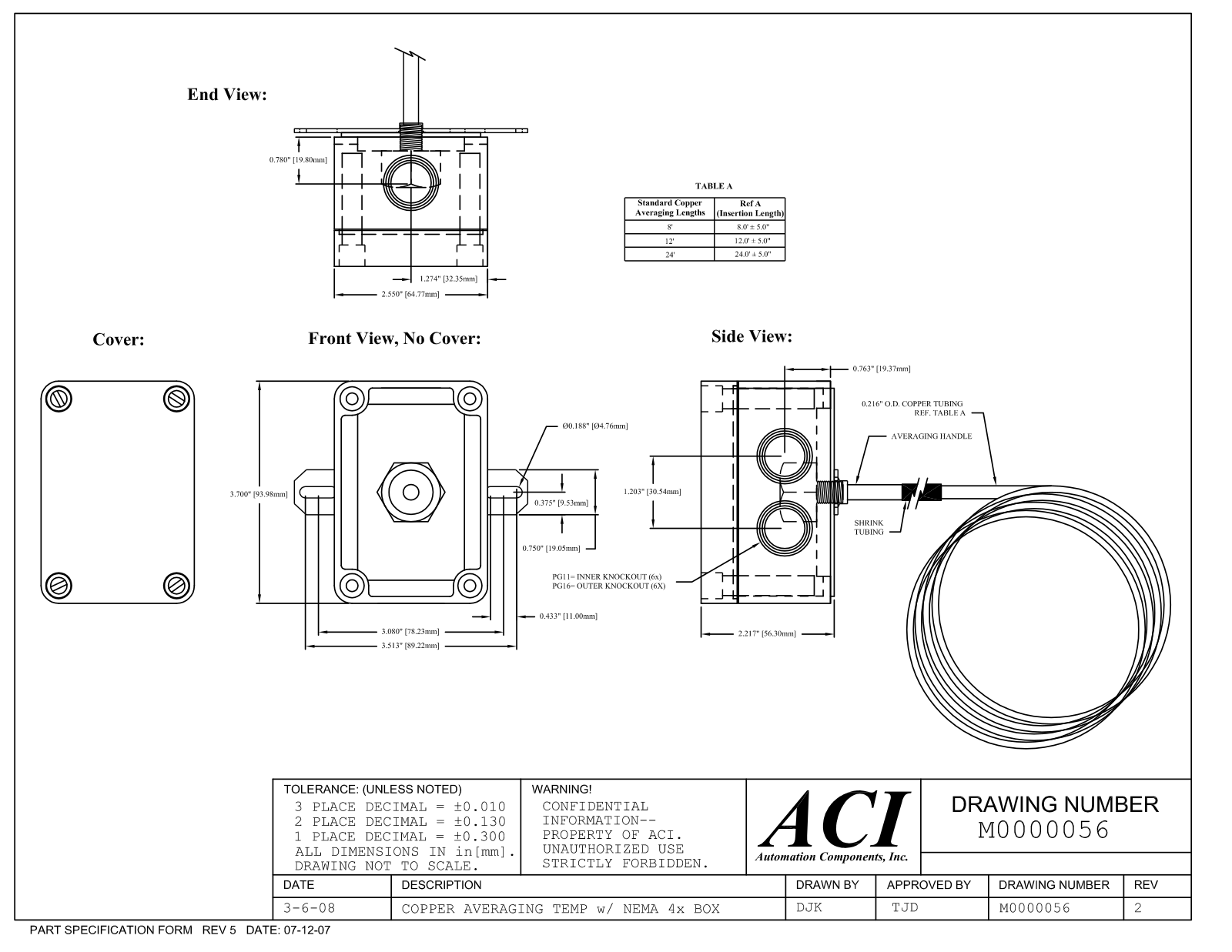 ACI-Automation Components A/1K-NI-A-8-GD Reference Drawing