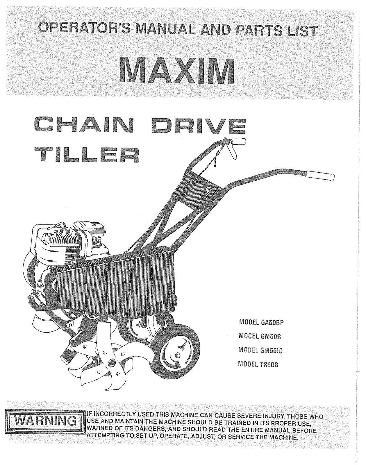 Maxim GA508P, TR50B, GM501C, GM508 User Manual