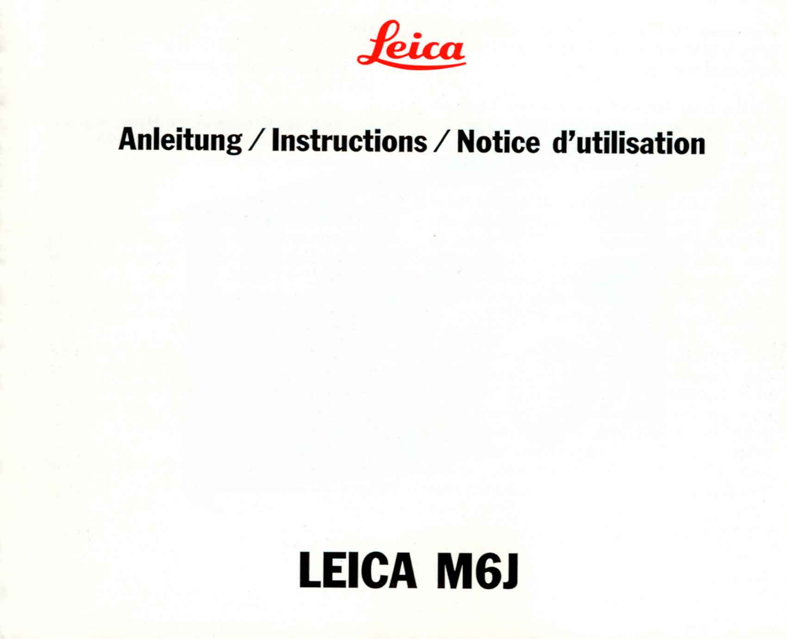 Leica M6-J Instruction Manual