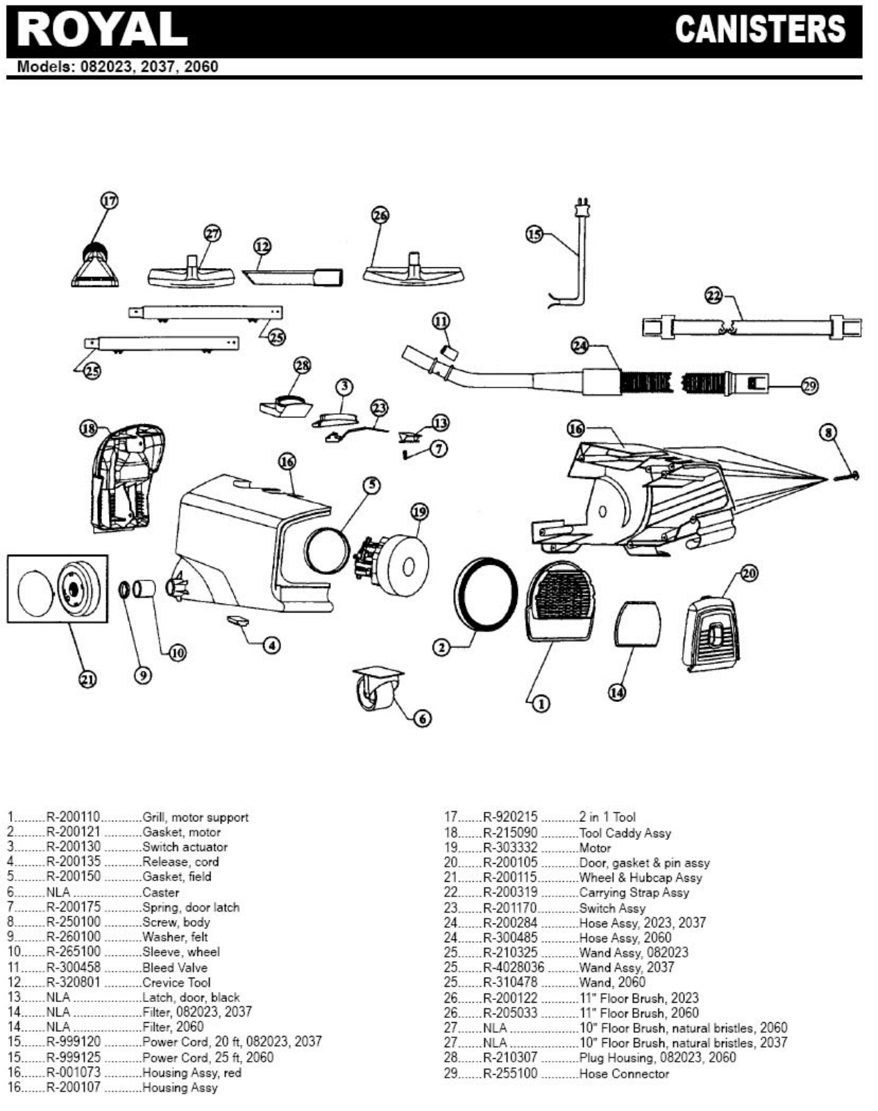 Royal 082023 Parts List