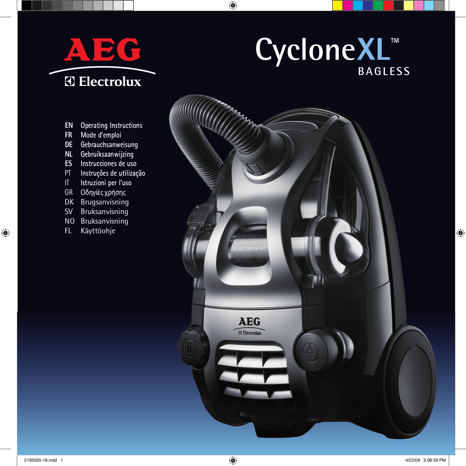 Aeg-electrolux CYCLONE XL BAGLESS, CYCLONE XL User Manual