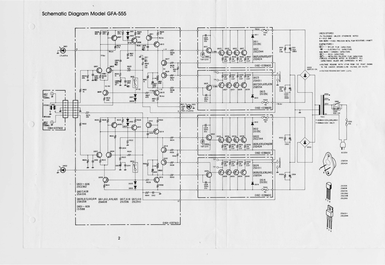 Adcom GFA555 Schematic