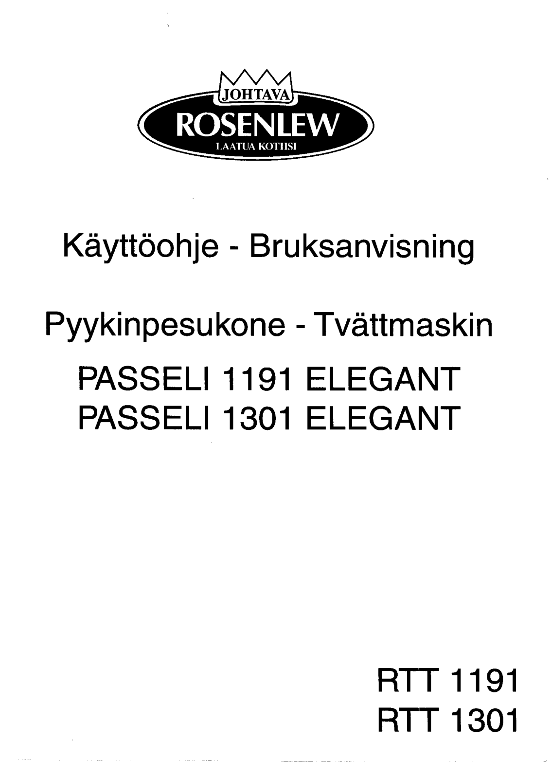 Rosenlew RTT1191, RTT1301 User Manual