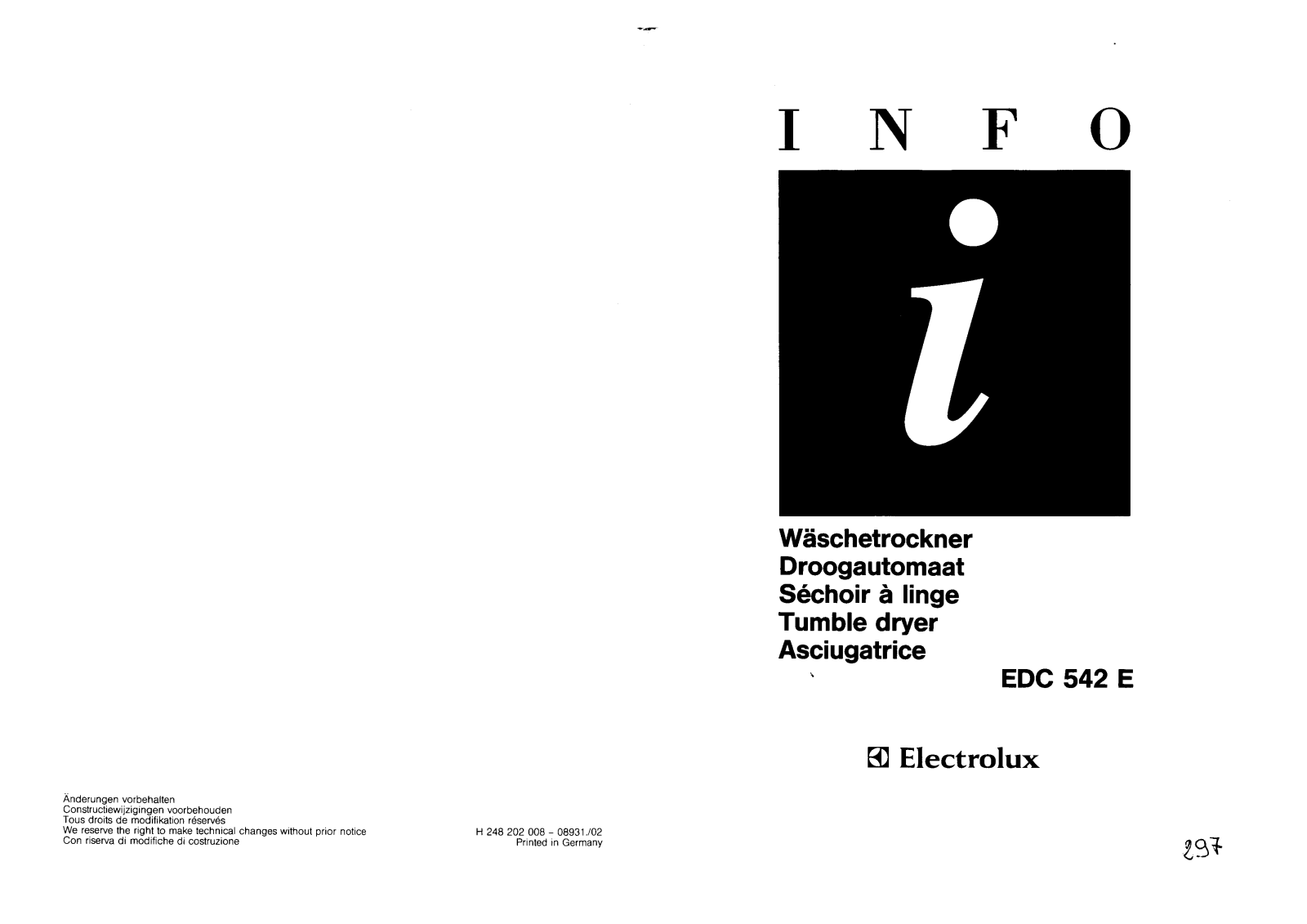 AEG EDC542E User Manual