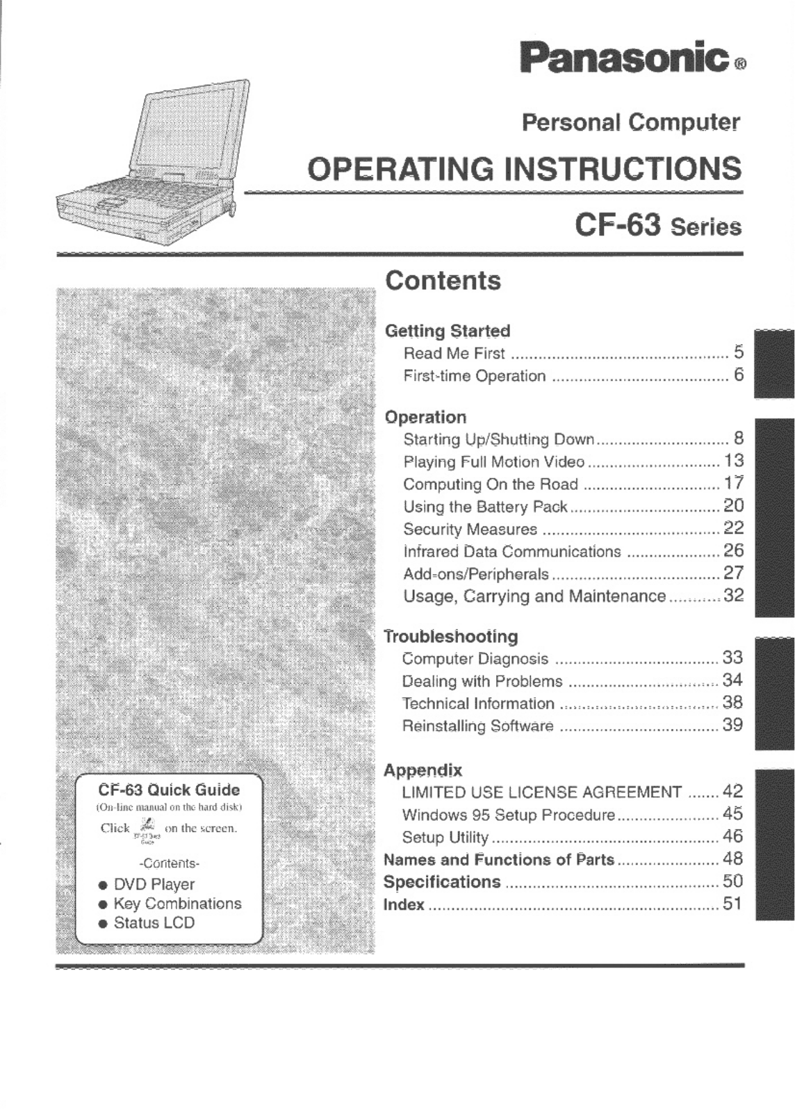 Panasonic CF63 User Manual