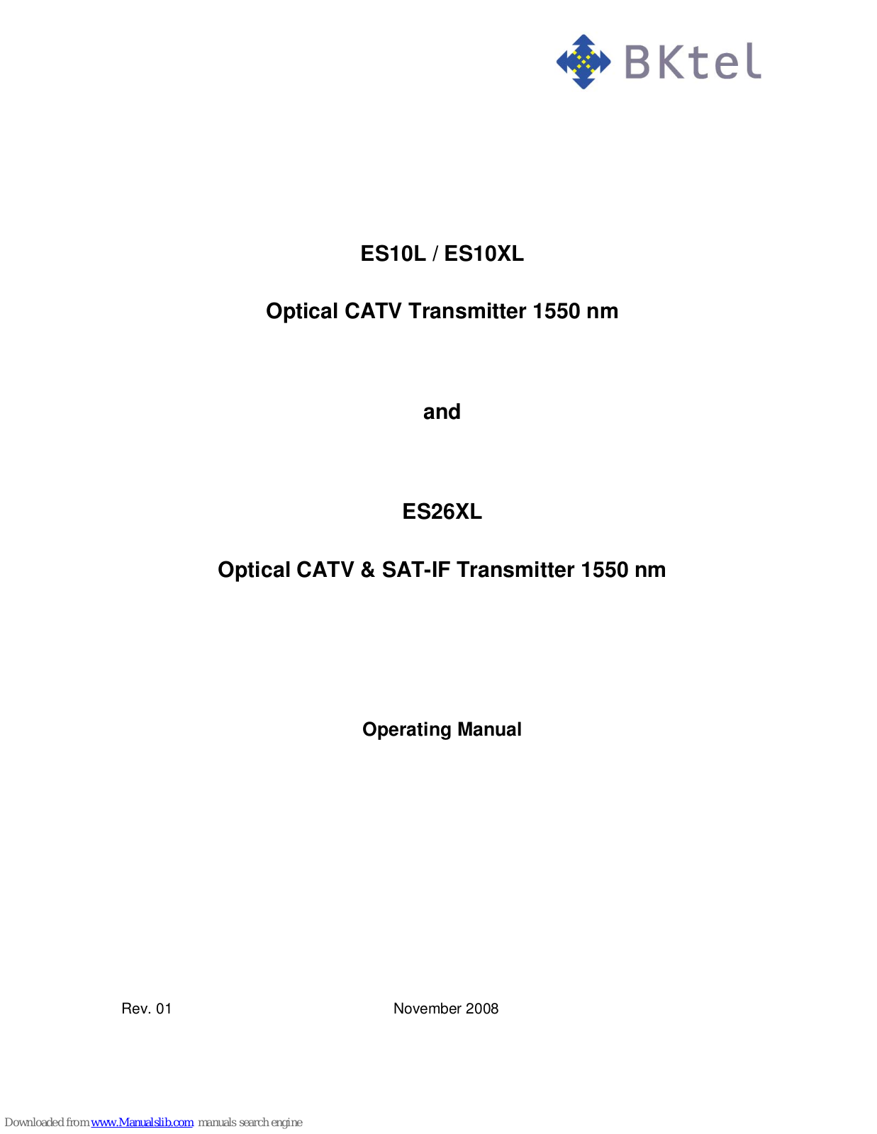 Bktel ES10L, ES10XL, ES26XL Operating Manual - ManualMachine.com