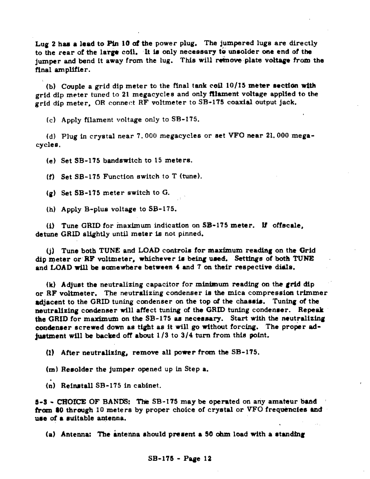 WRL SB-175 User Manual (PAGE 12)