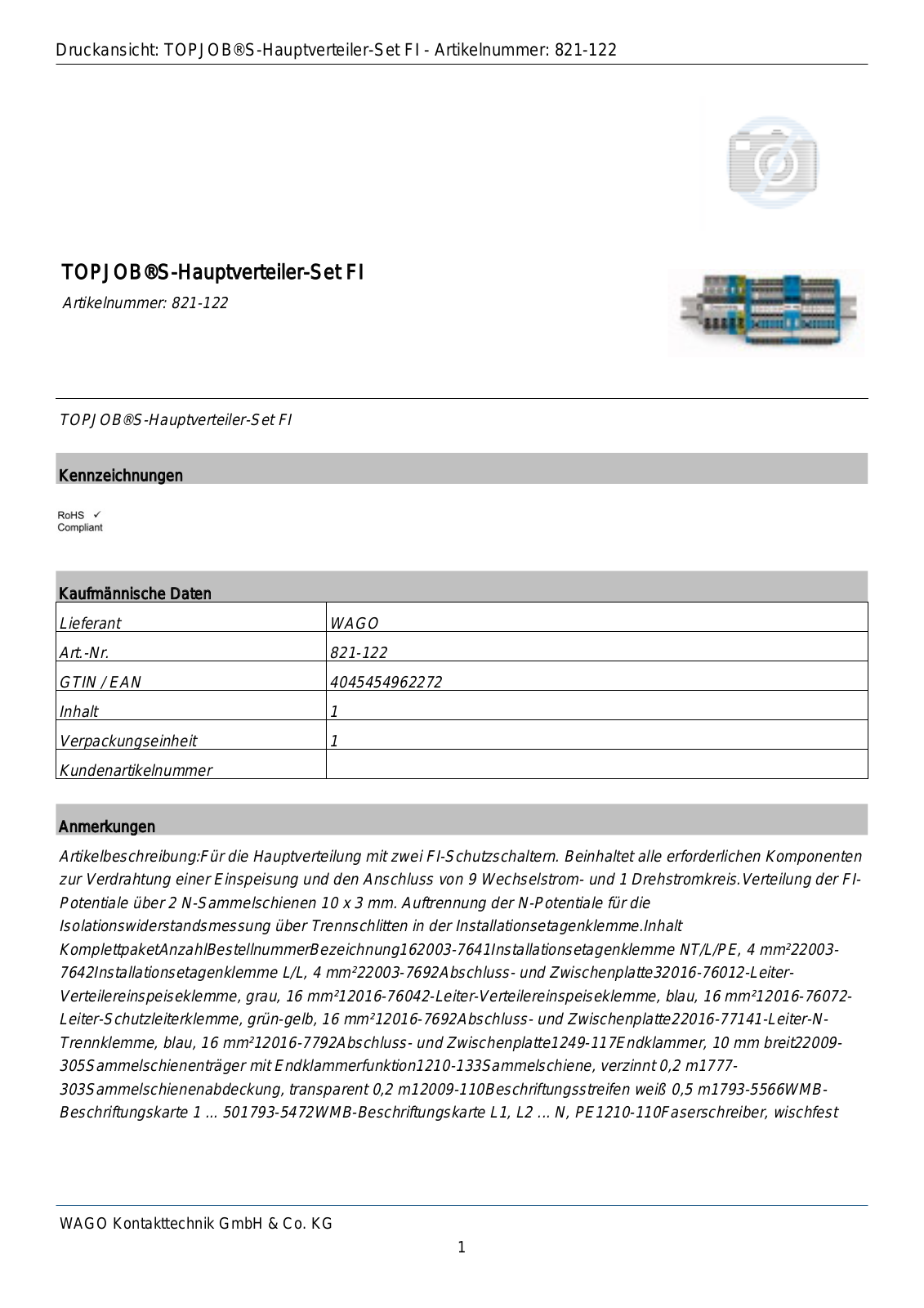 WAGO 821-122 Datasheet - ManualMachine.com