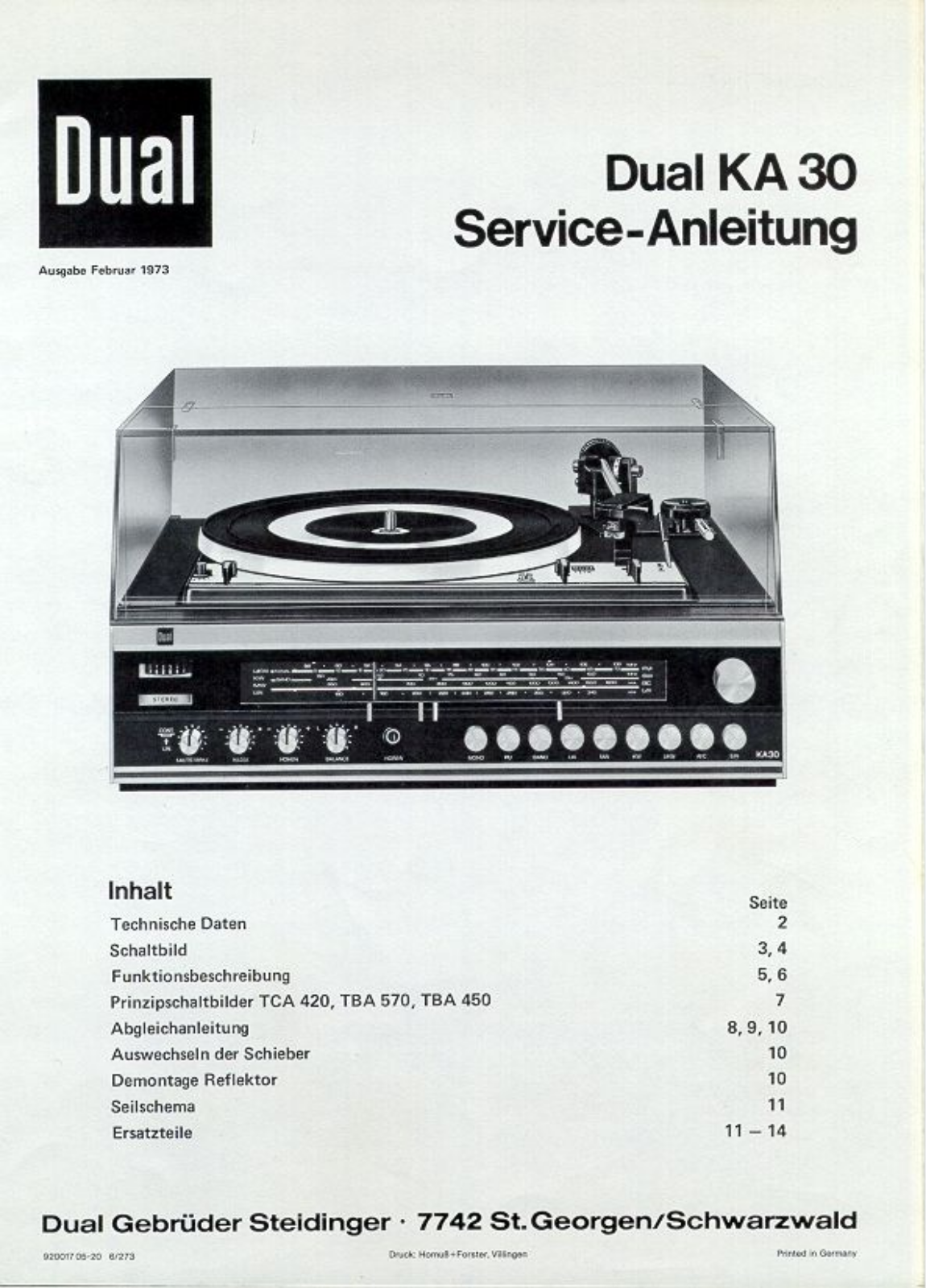 Dual KA-30 Service manual