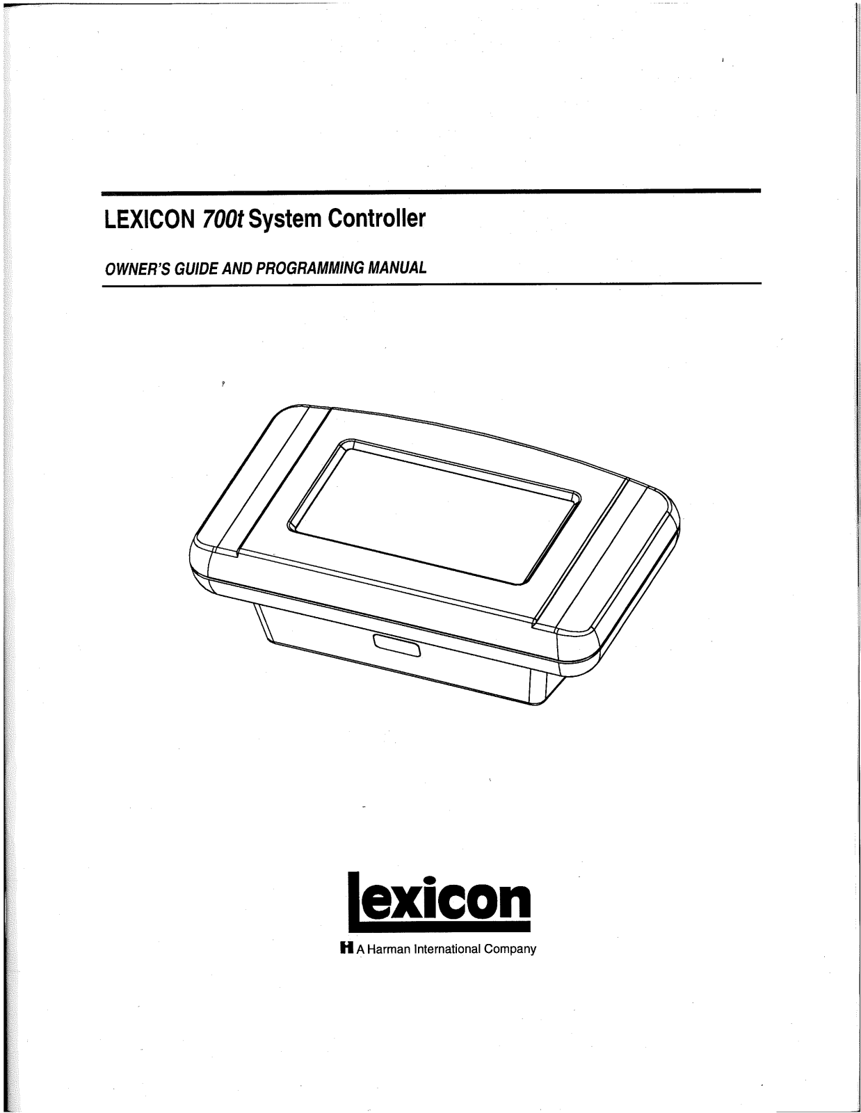 Lexicon 700t Owner's Manual