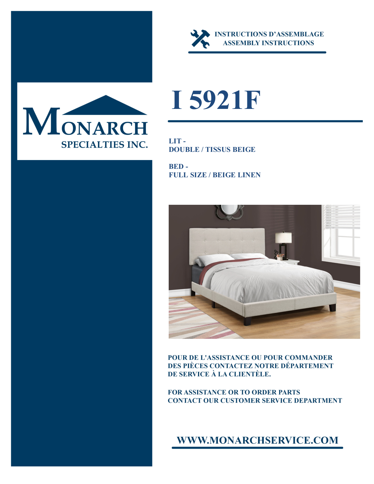 Monarch I5921F Assembly Guide