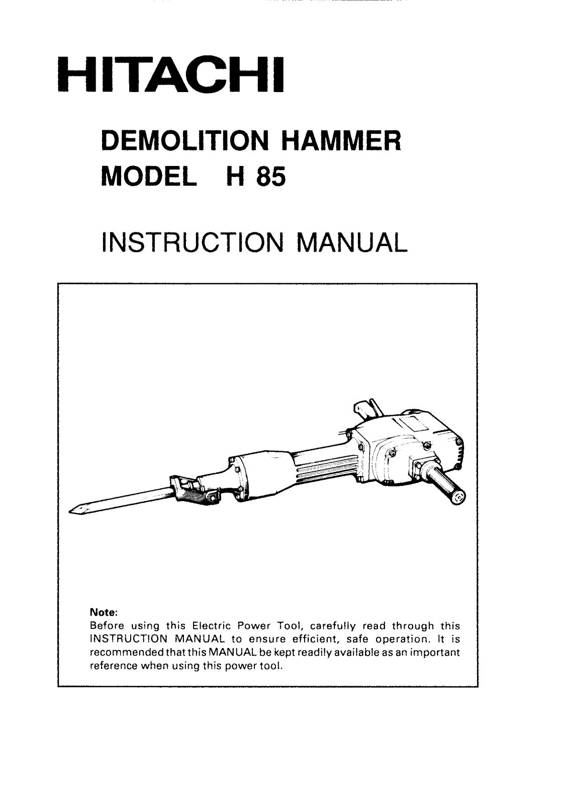 HITACHI H 85 User guide