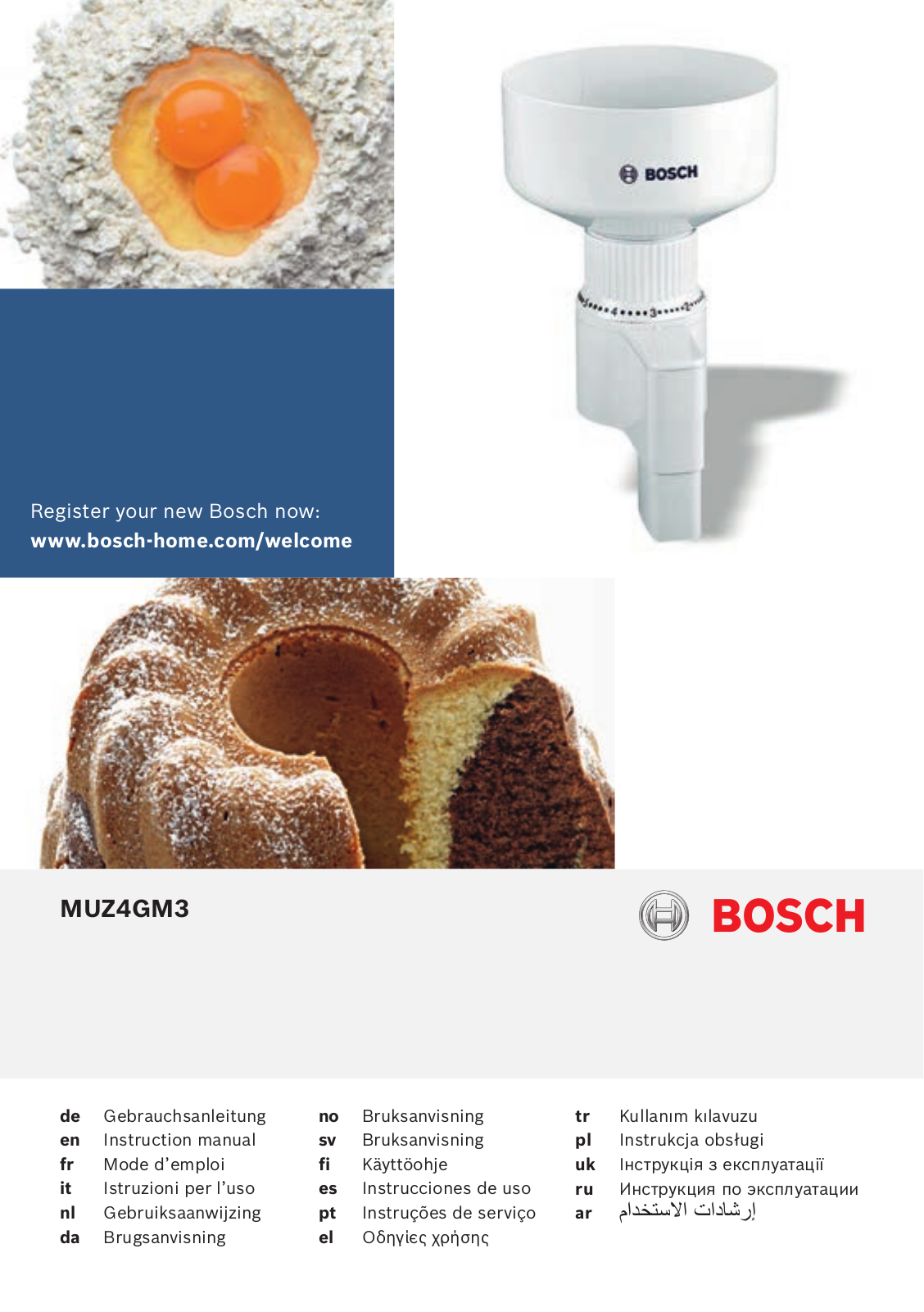 Bosch MUZ4GM3 Instruction manual