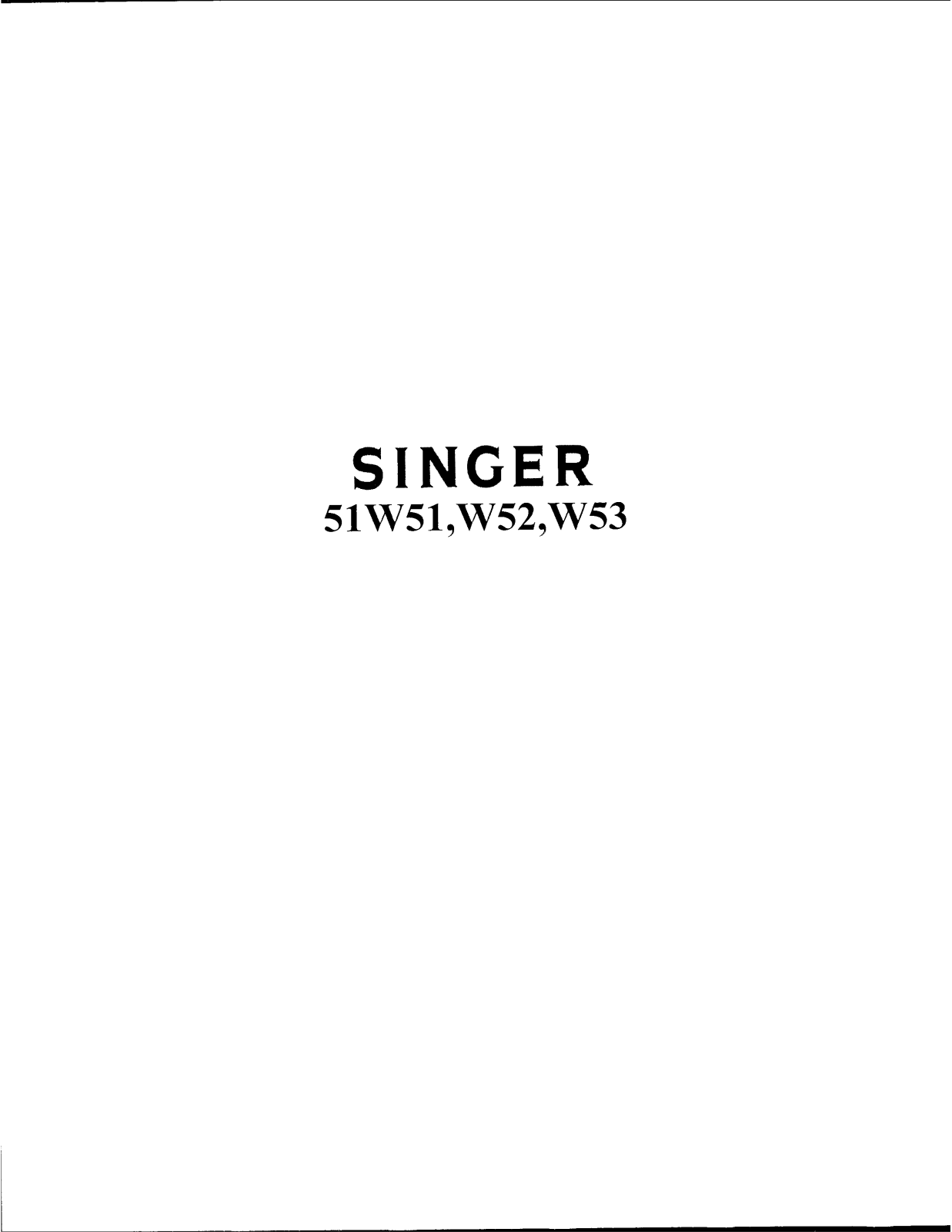 Singer 51W52, 51W53, 51W51 Instruction Manual