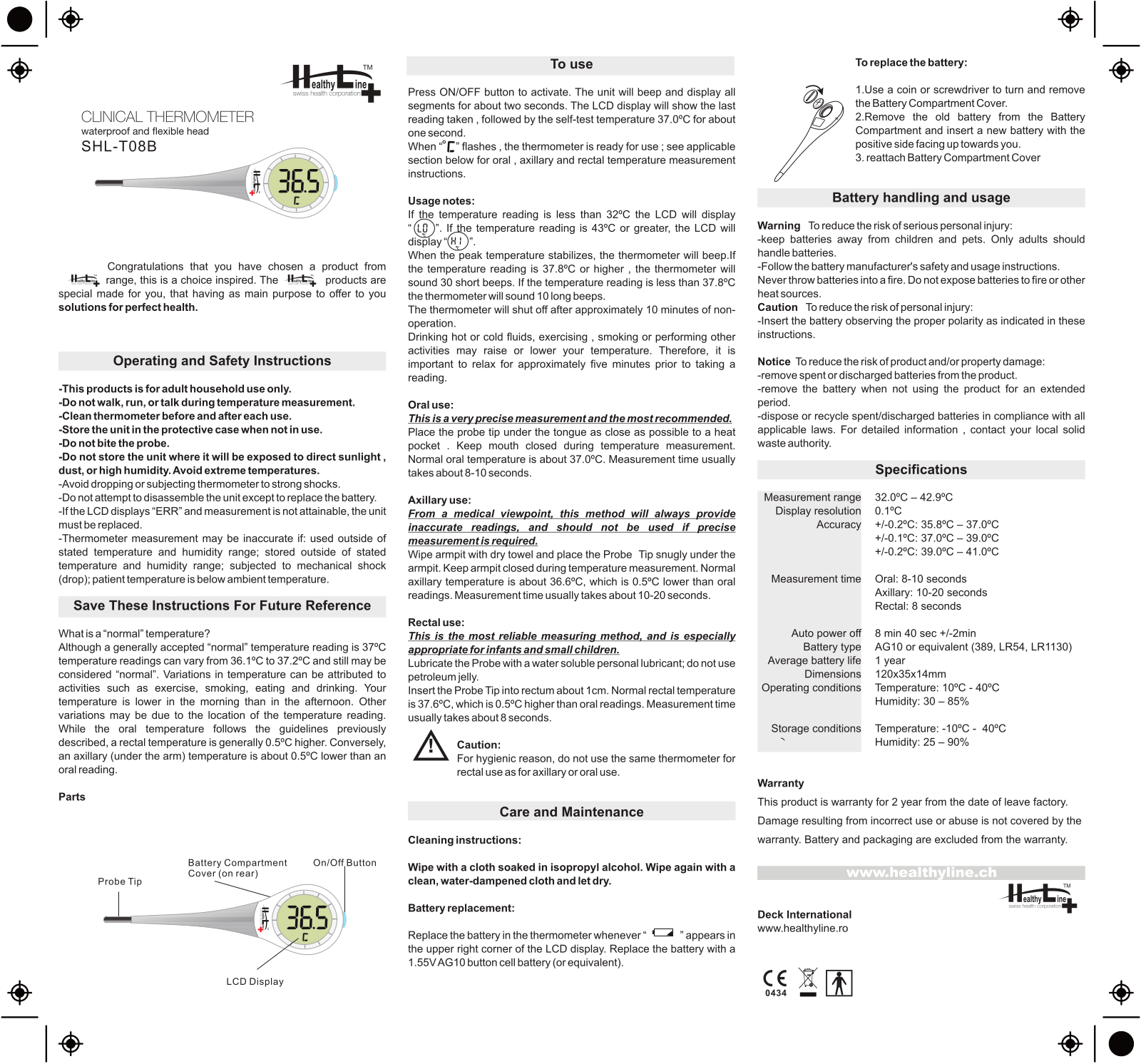 Healthy Line SHL-T08B User guide - ManualMachine.com