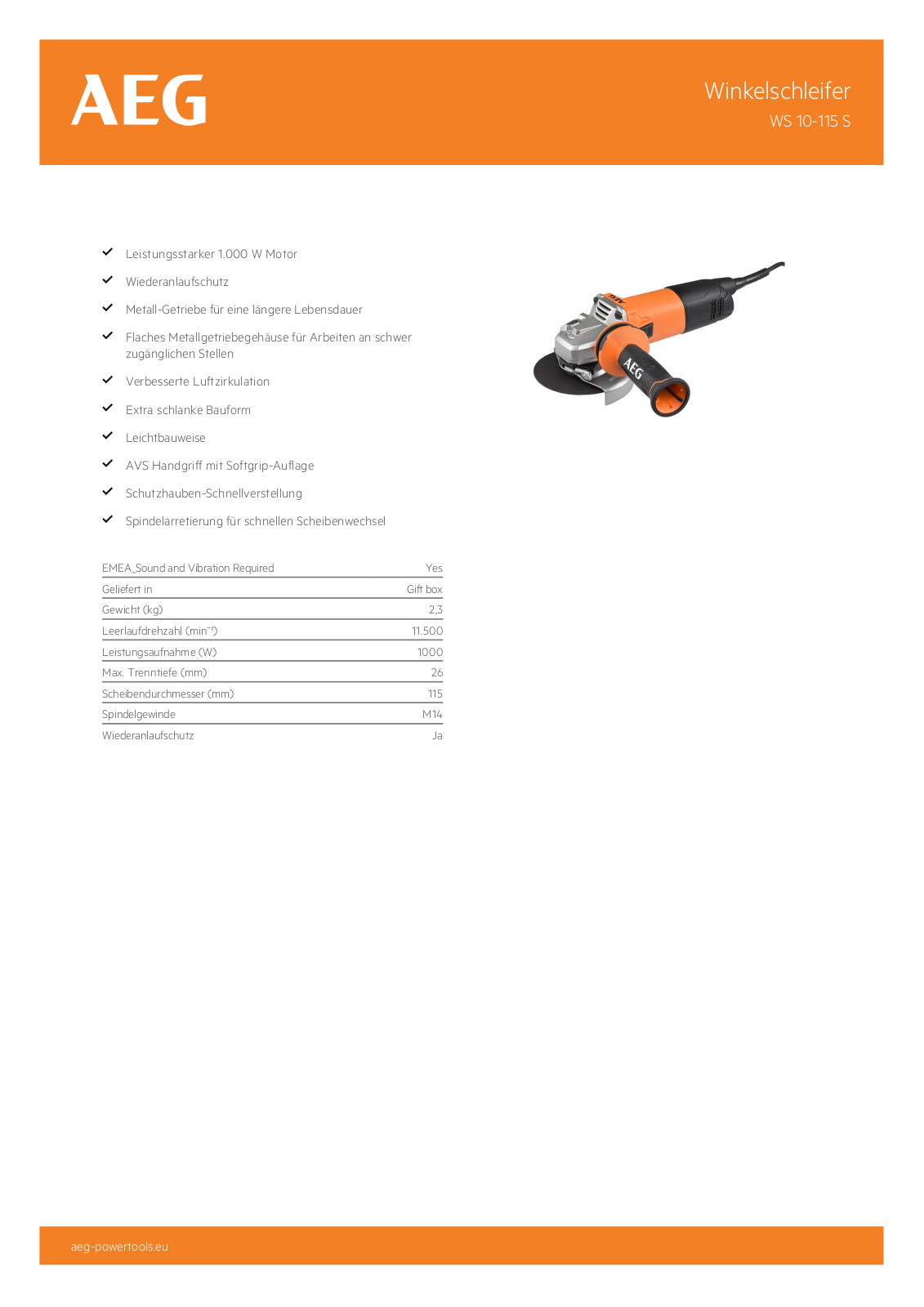 AEG WS 10-115 S USER MANUAL