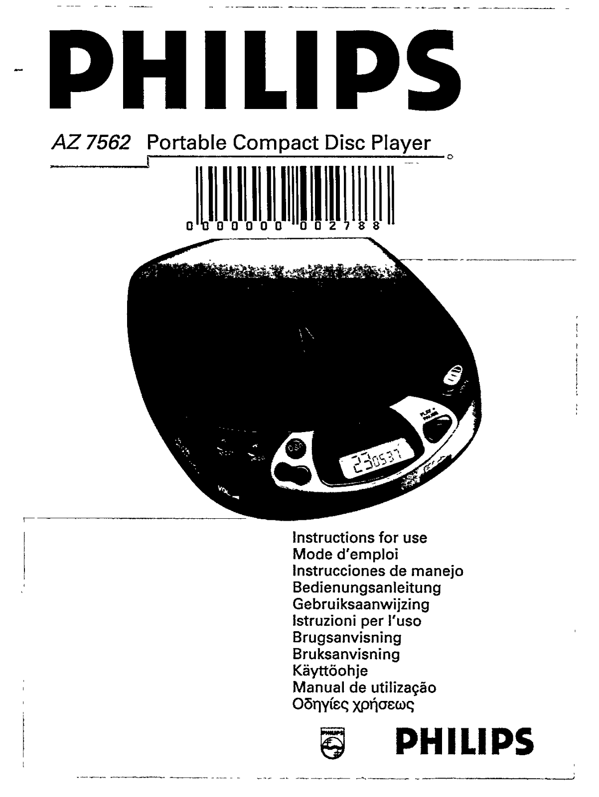 Philips AZ7562/00S, AZ7562/00 User Manual