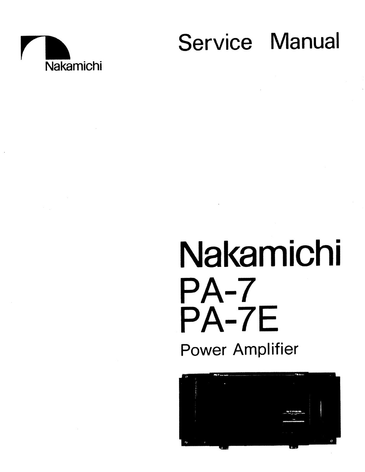 Nakamichi PA-7-E Service manual