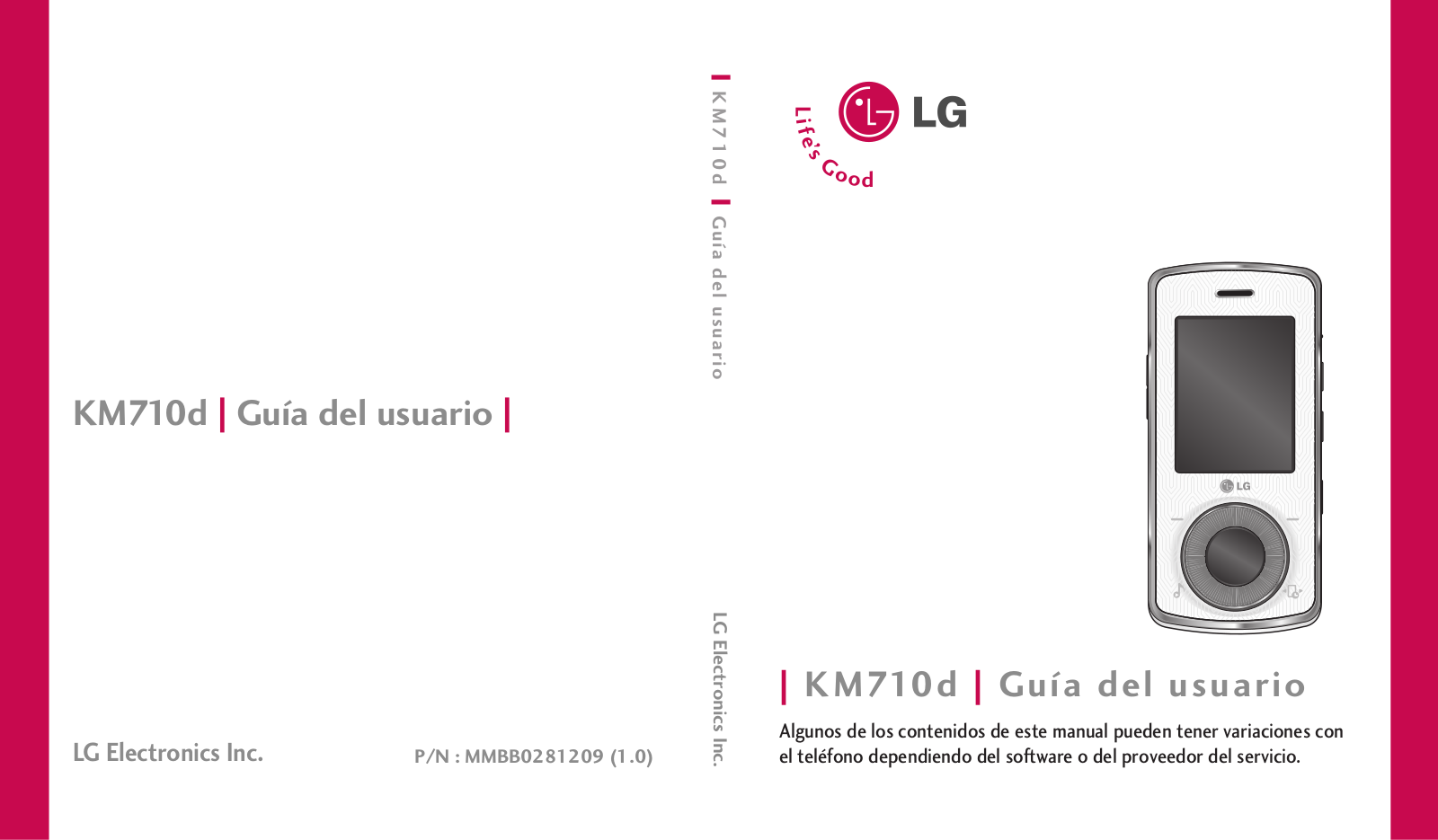 LG KM710D Owner's manual