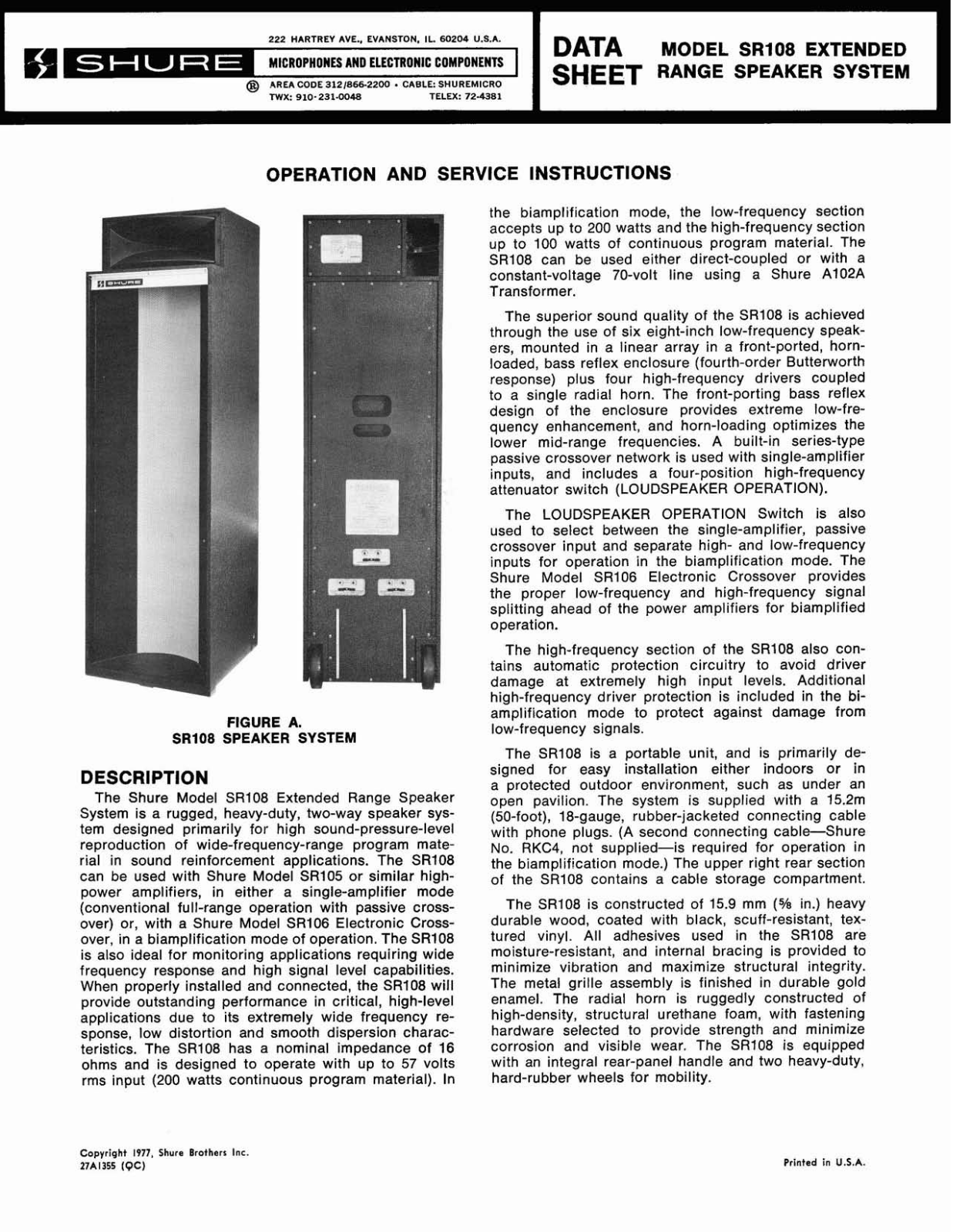 Shure SR108 User Guide - ManualMachine.com