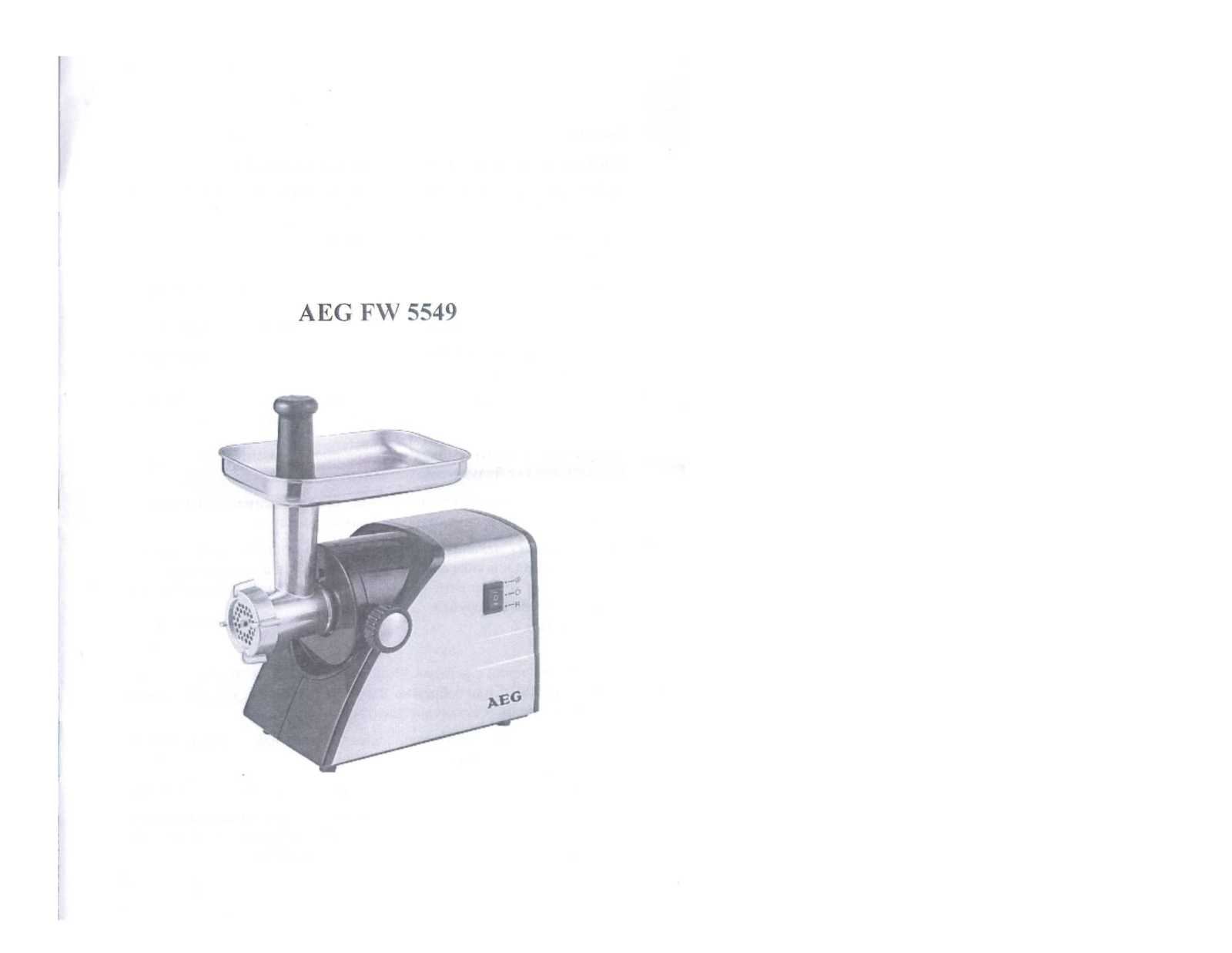 Aeg FW 5549 User Manual