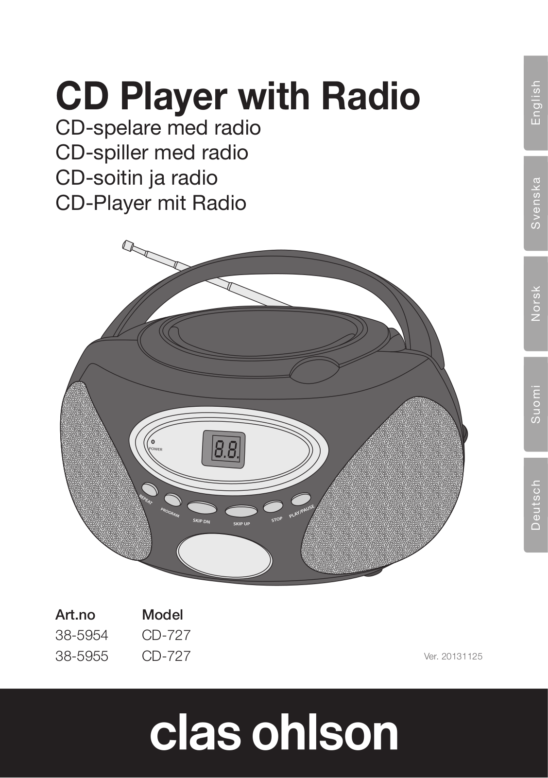 Clas Ohlson CD-727 User Manual