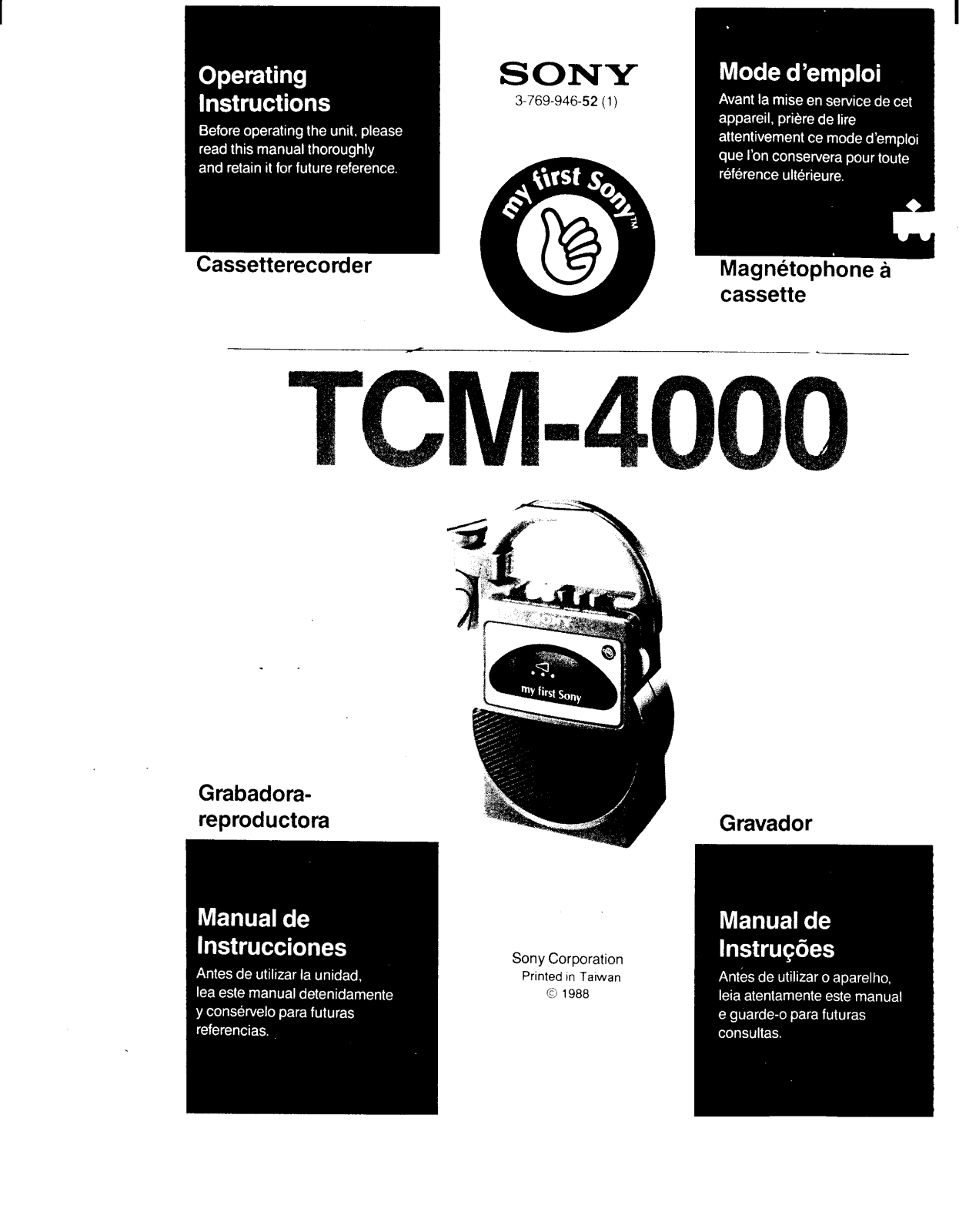 Sony TC-M4000 User Manual