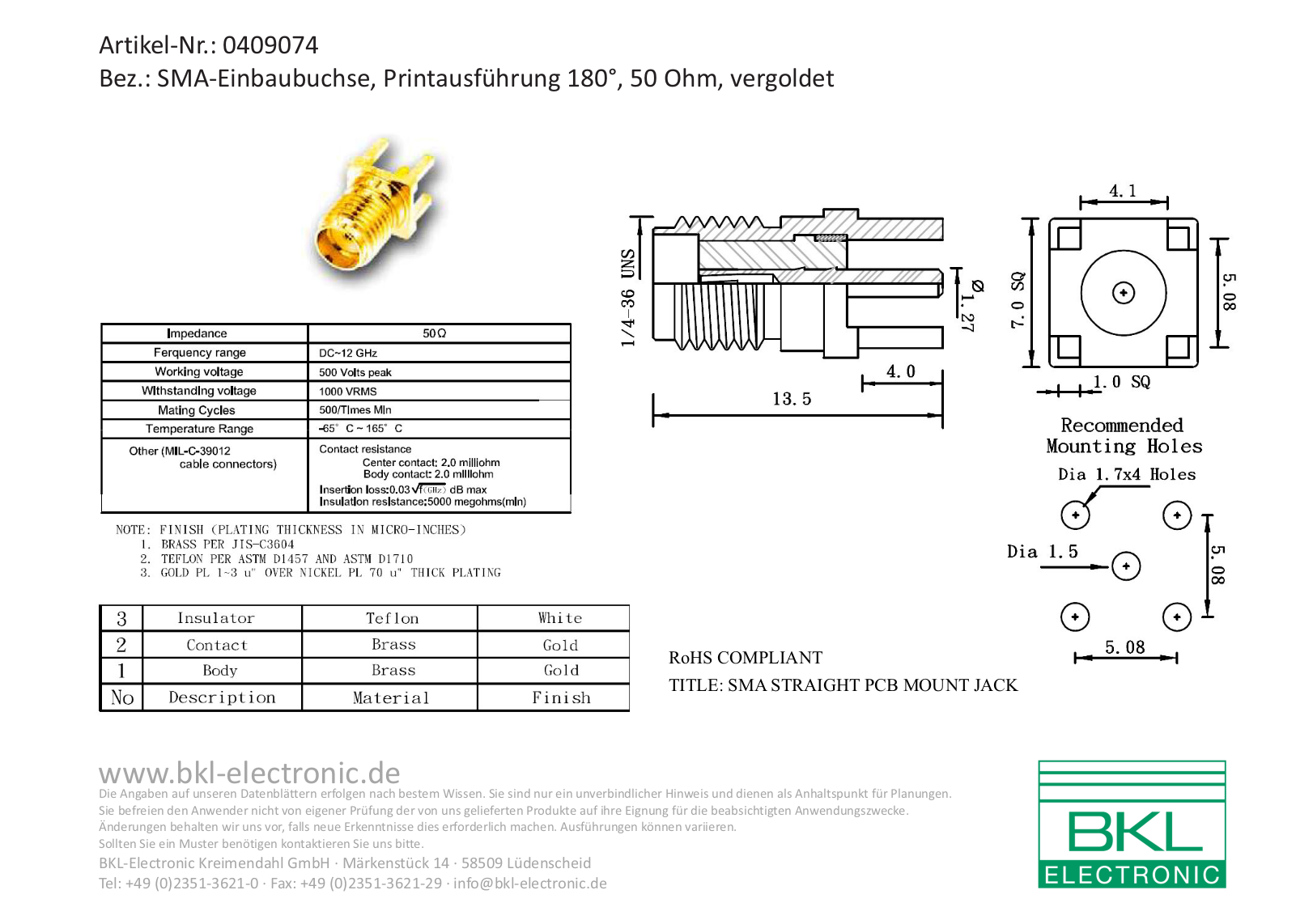 BKL BKL 0409074 Datasheet - ManualMachine.com