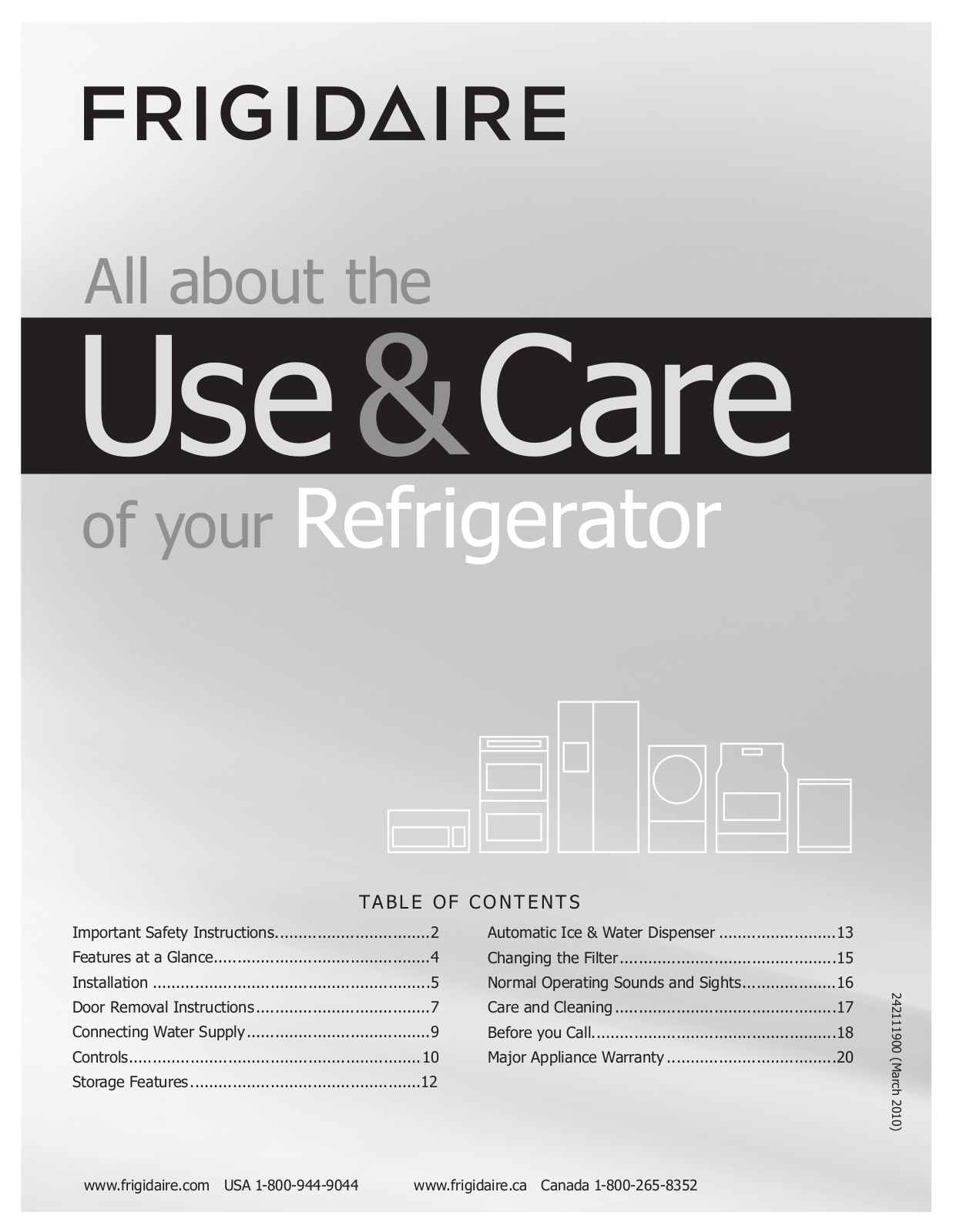 Frigidaire 242111900 User Manual